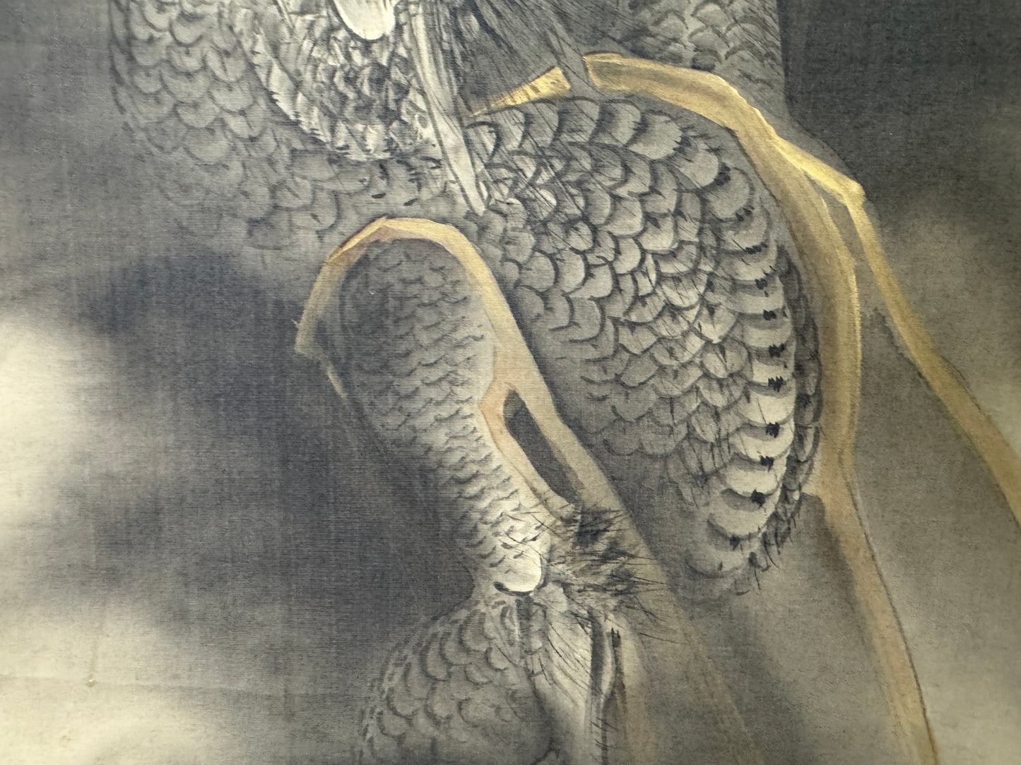 Y9707 KAKEJIKU Hanging scroll Ascending Dragon signed Japan antique interior