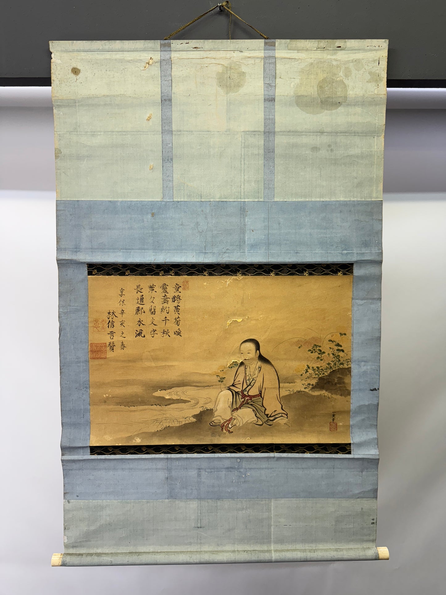 Y9708 KAKEJIKU Hanging scroll Edo period Portrait signed Japan antique interior