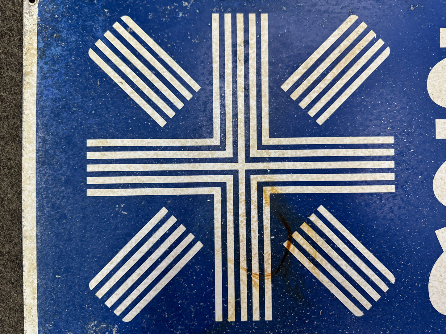 Y9710 SIGNBOARD Iron sign Rice Double-sided Japan antique wall interior decor