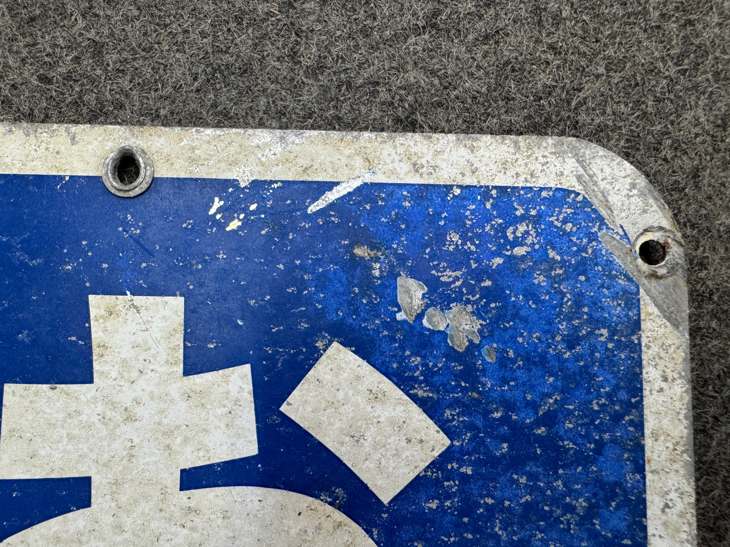 Y9710 SIGNBOARD Iron sign Rice Double-sided Japan antique wall interior decor