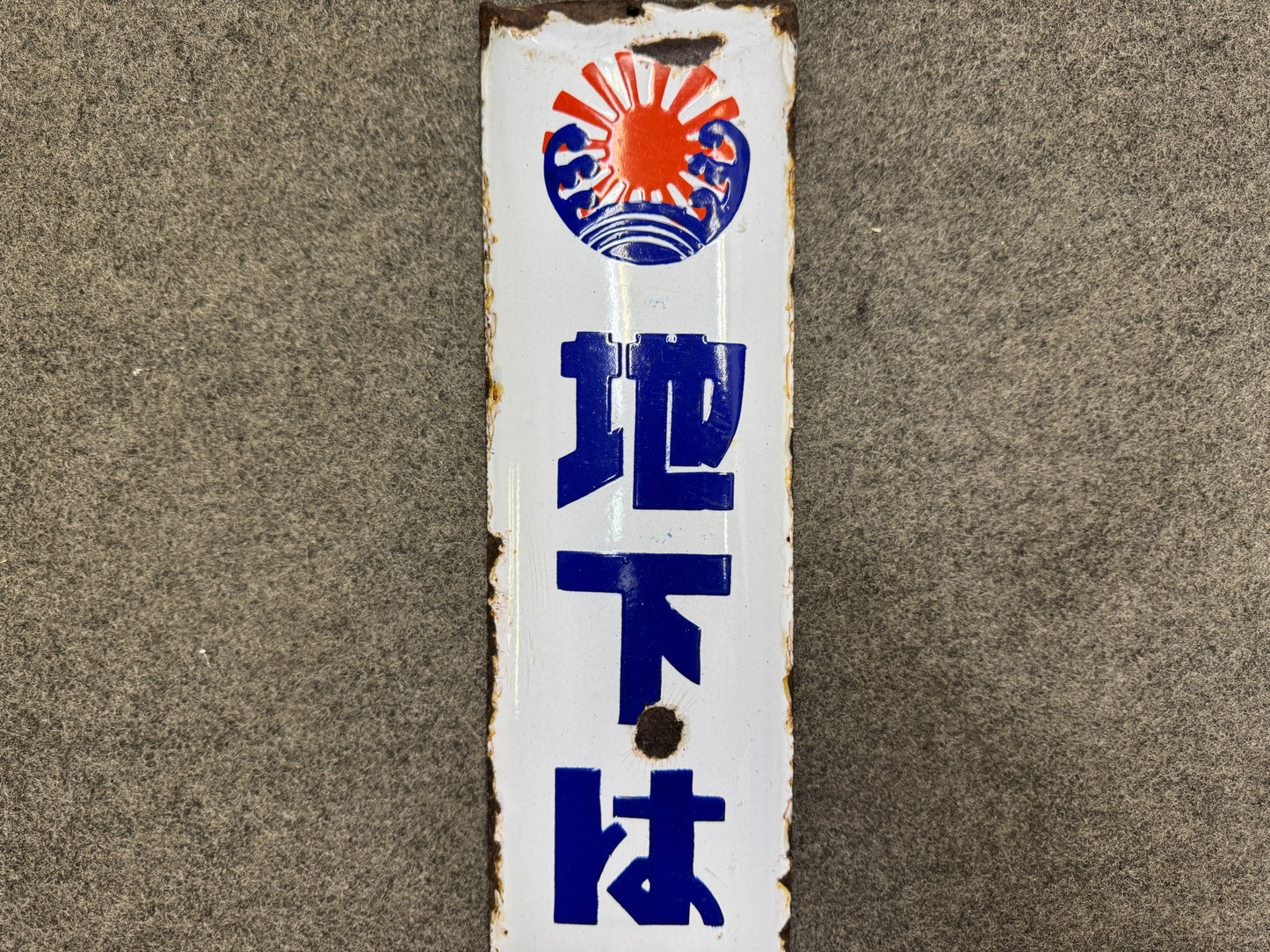 Y9712 SIGNBOARD Enamel sign Tabi socks One-sided Japan antique wall interior