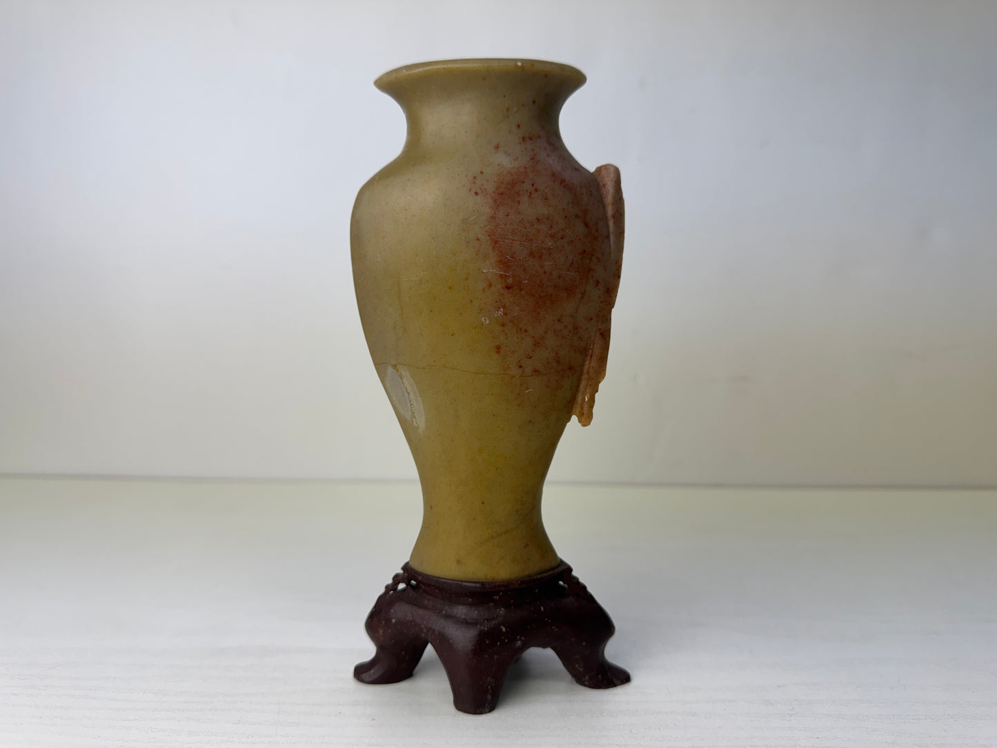 Y9721 FLOWER VASE Juzan stone sculpture China antique ikebana floral arrangement