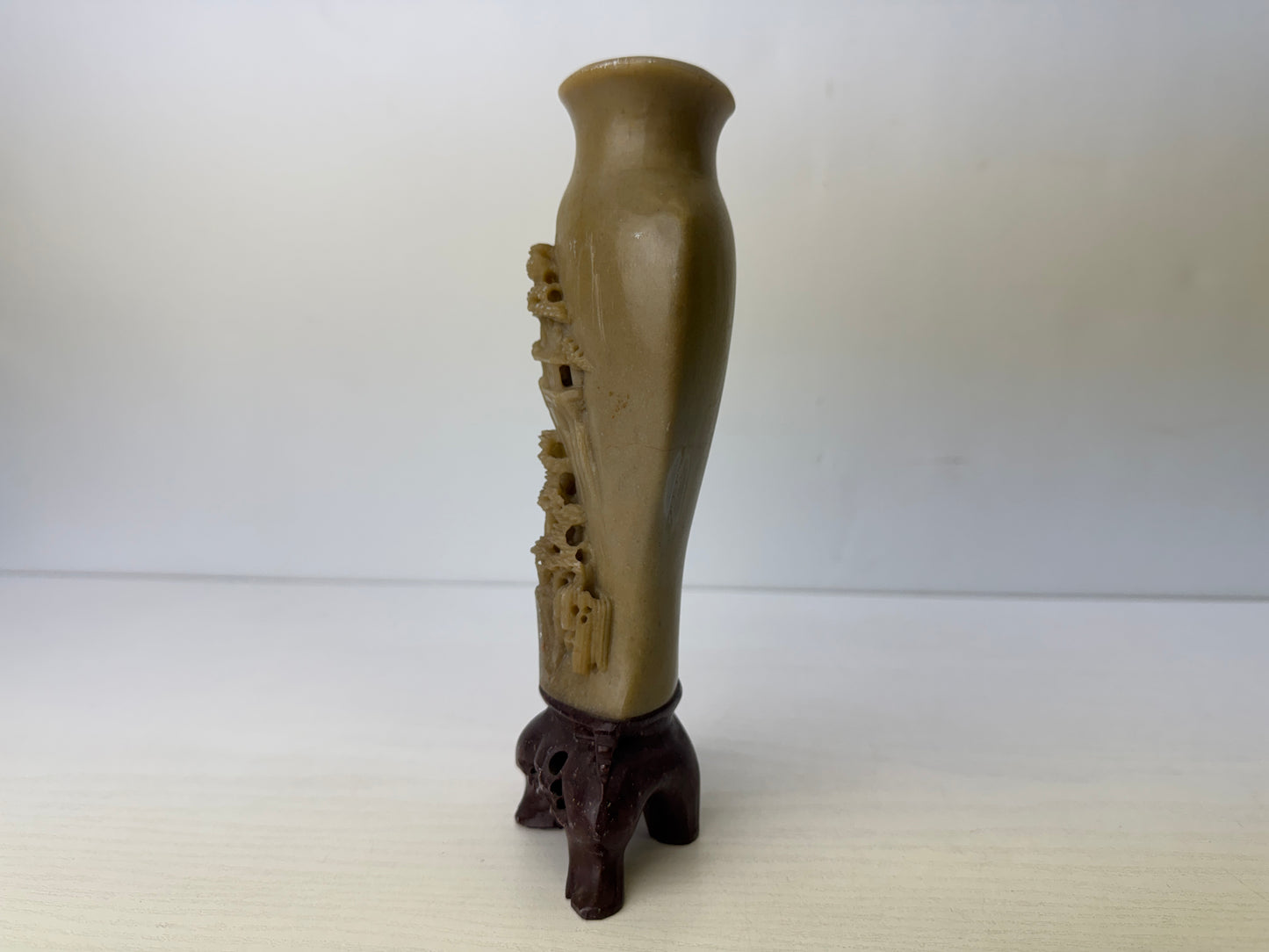 Y9721 FLOWER VASE Juzan stone sculpture China antique ikebana floral arrangement