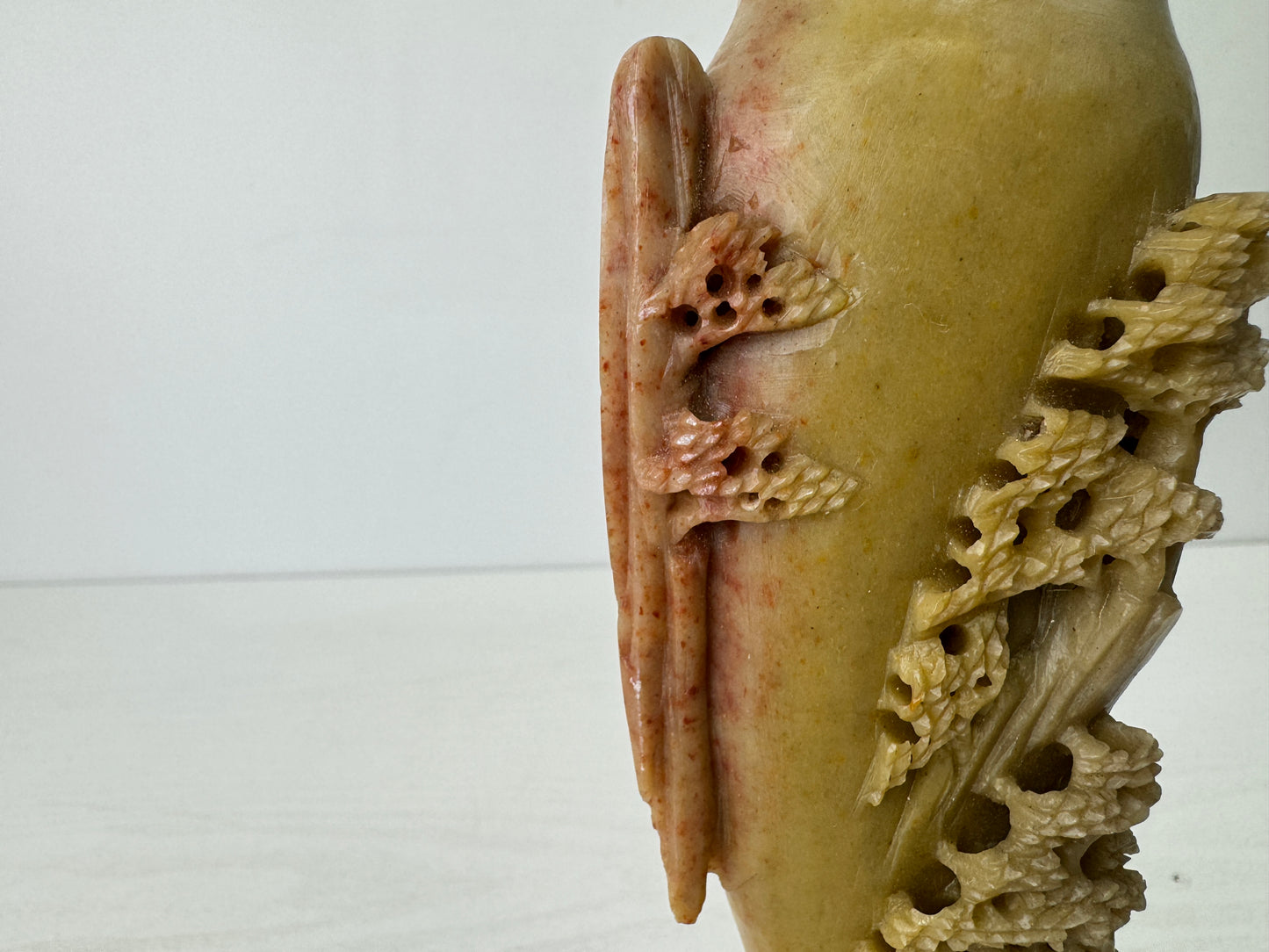 Y9721 FLOWER VASE Juzan stone sculpture China antique ikebana floral arrangement