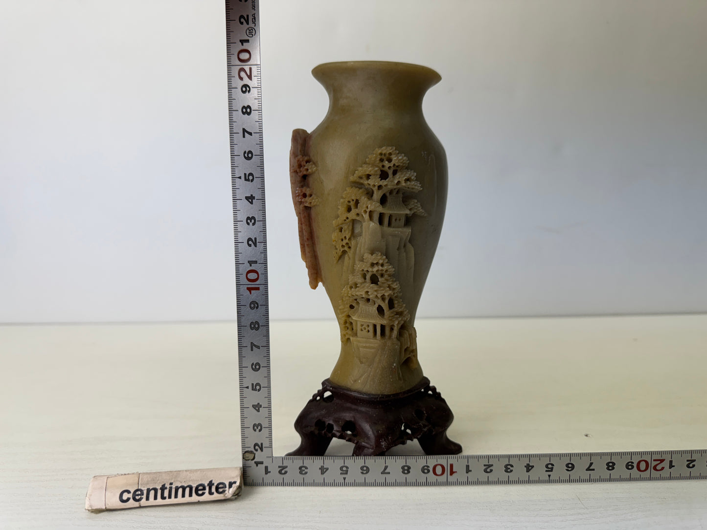 Y9721 FLOWER VASE Juzan stone sculpture China antique ikebana floral arrangement