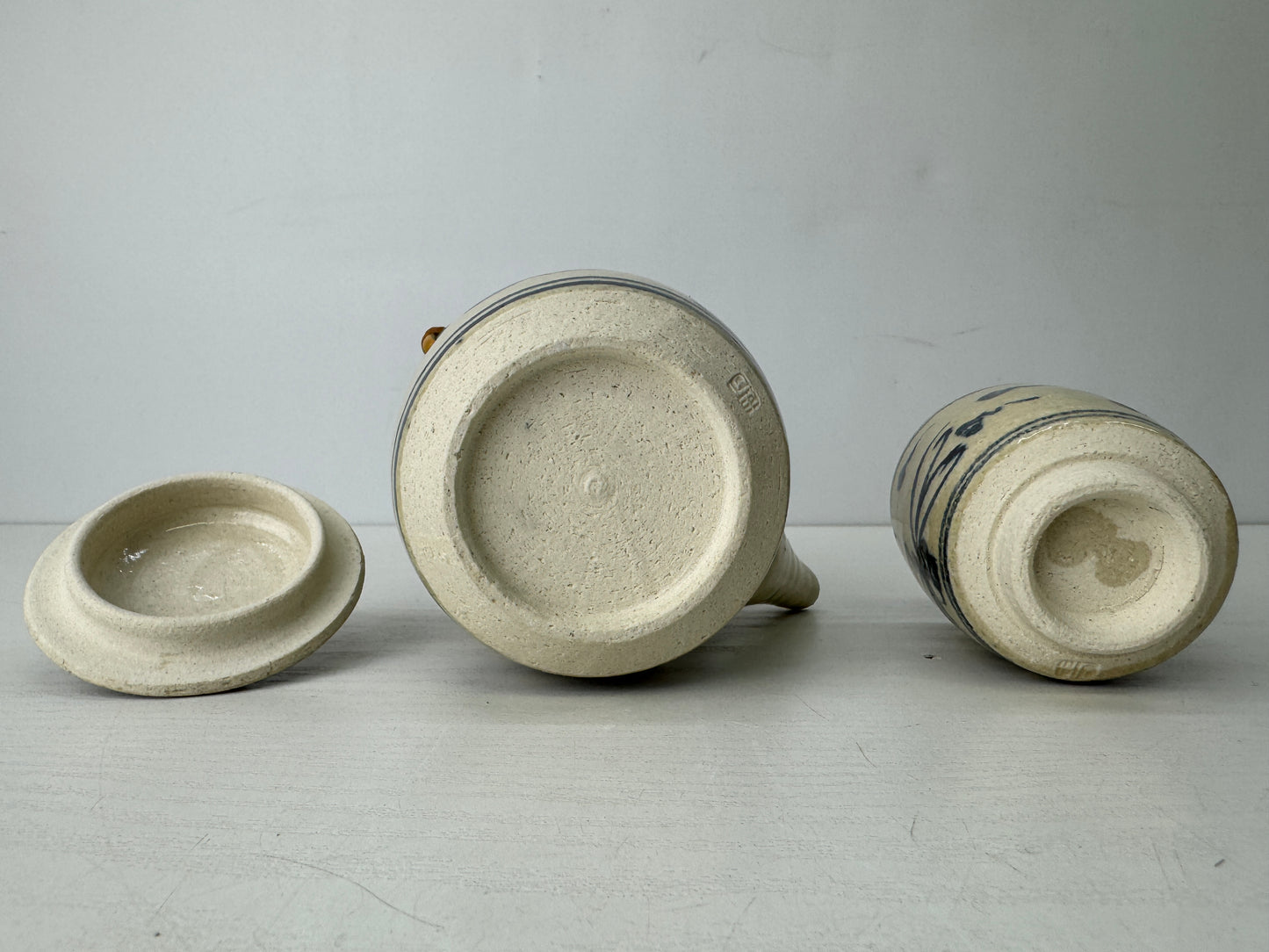 Y9724 KYUSU Kyo-ware dragonfly signed teapot cup set Japan antique tea ceremony