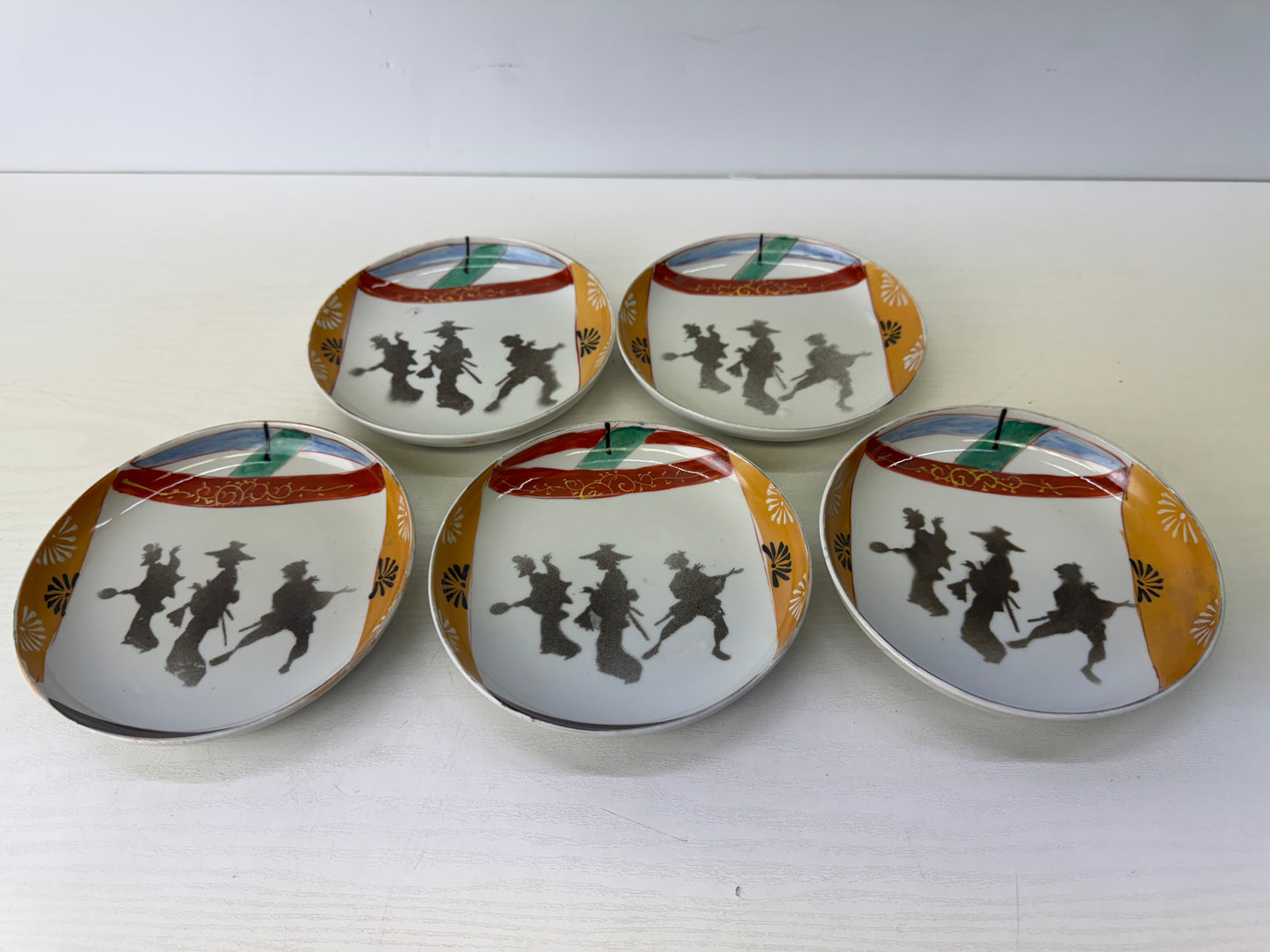 Y9726 DISH Kutani-ware plate set of 10 Japan antique tableware kitchen food
