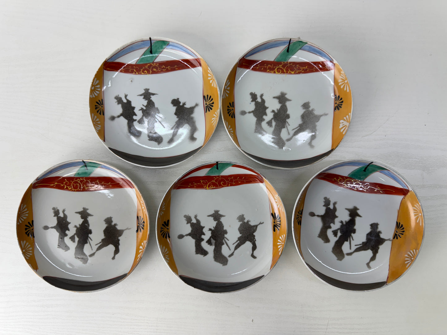 Y9726 DISH Kutani-ware plate set of 10 Japan antique tableware kitchen food