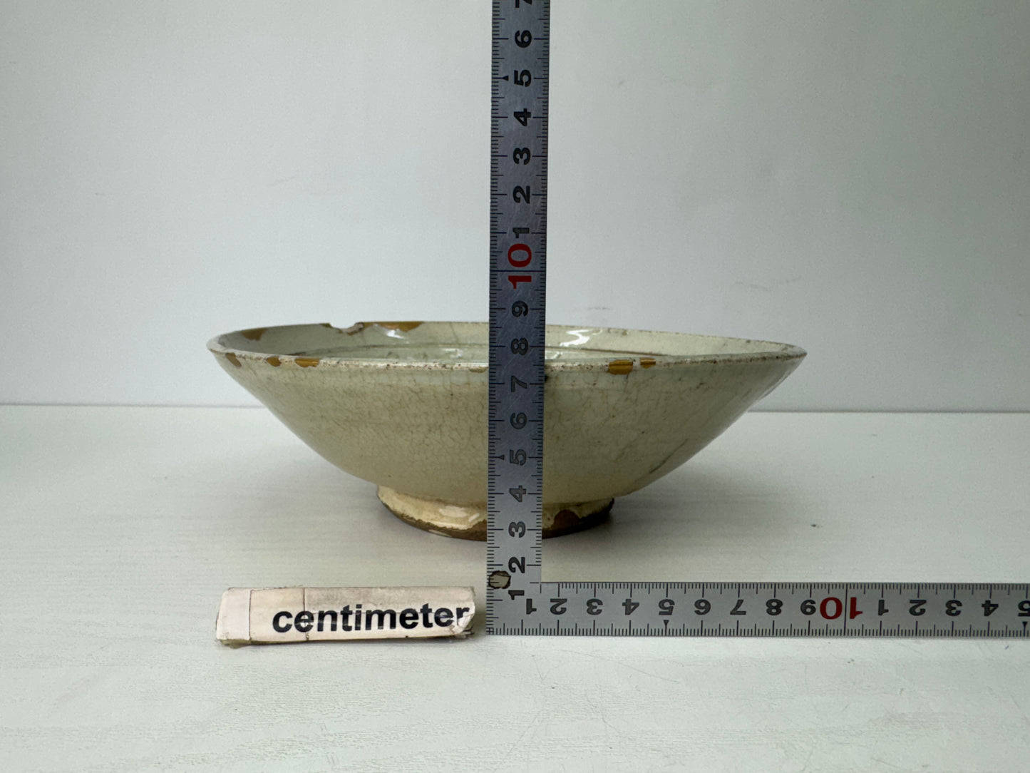 Y9727 CHAWAN Mino-ware large bowl kintsugi signed  Japan antique tableware