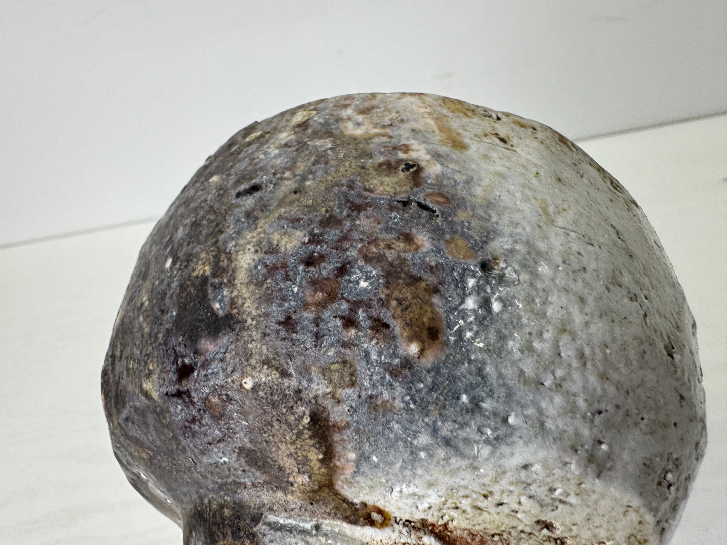 Y9728 CHAWAN Shigaraki-ware bowl signed Japan antique tea ceremony pottery cup