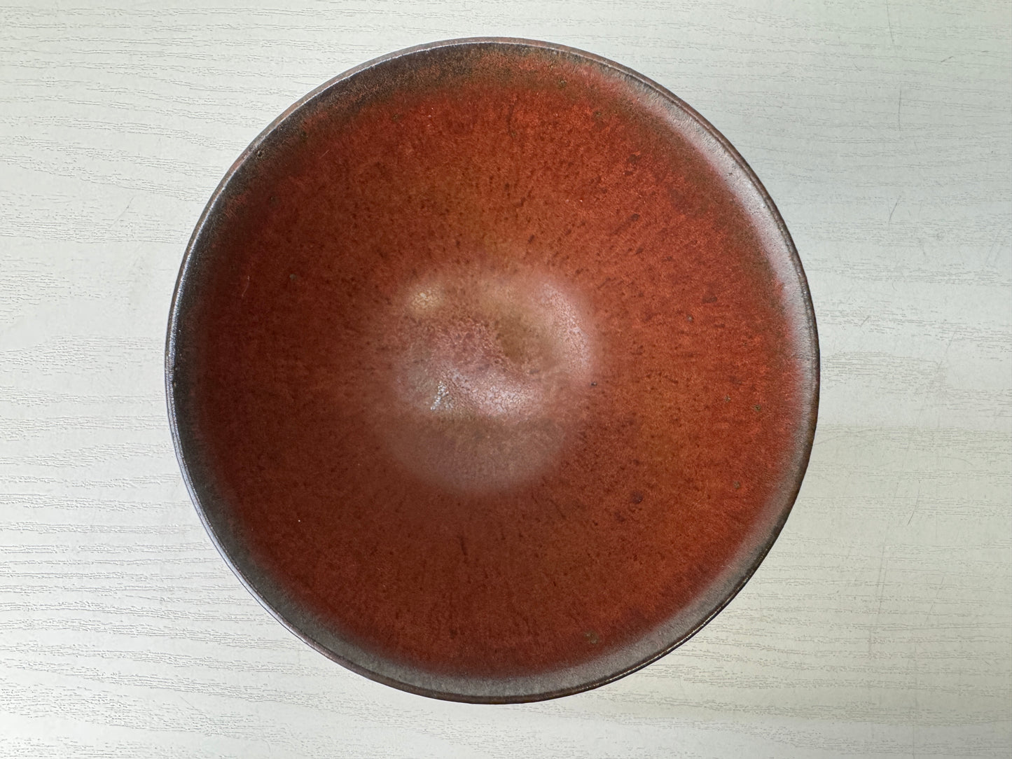 Y9730 CHAWAN Mino-ware bowl signed Arabesque Japan antique tea ceremony pottery