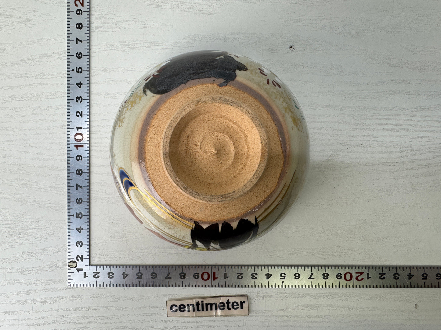 Y9731 CHAWAN Kyo-ware bowl signed box Kenzan Japan antique tea ceremony pottery