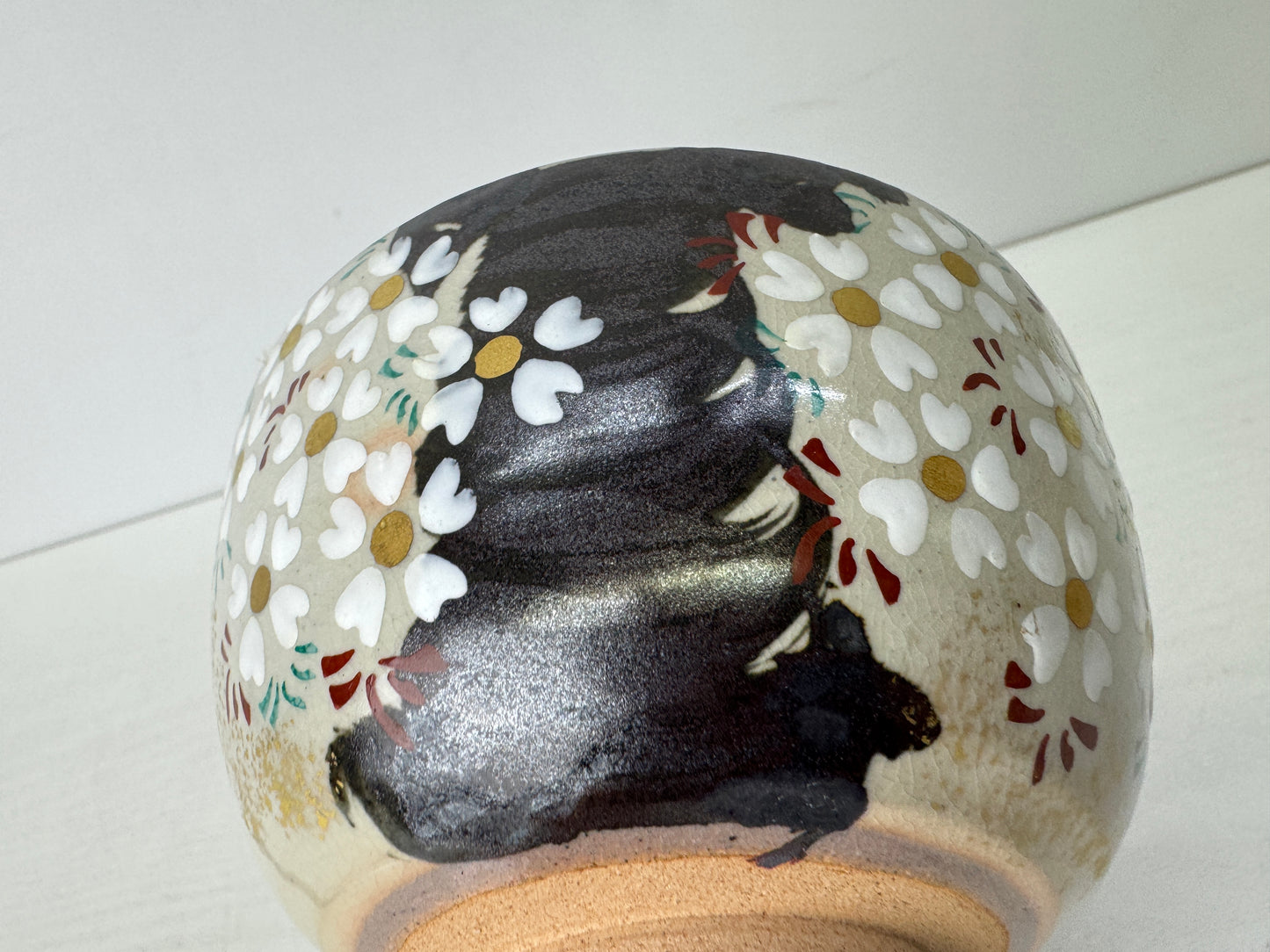 Y9731 CHAWAN Kyo-ware bowl signed box Kenzan Japan antique tea ceremony pottery