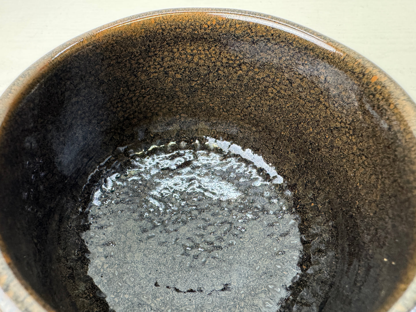 Y9732 CHAWAN Seto-ware black bowl signed box Japan antique tea ceremony pottery