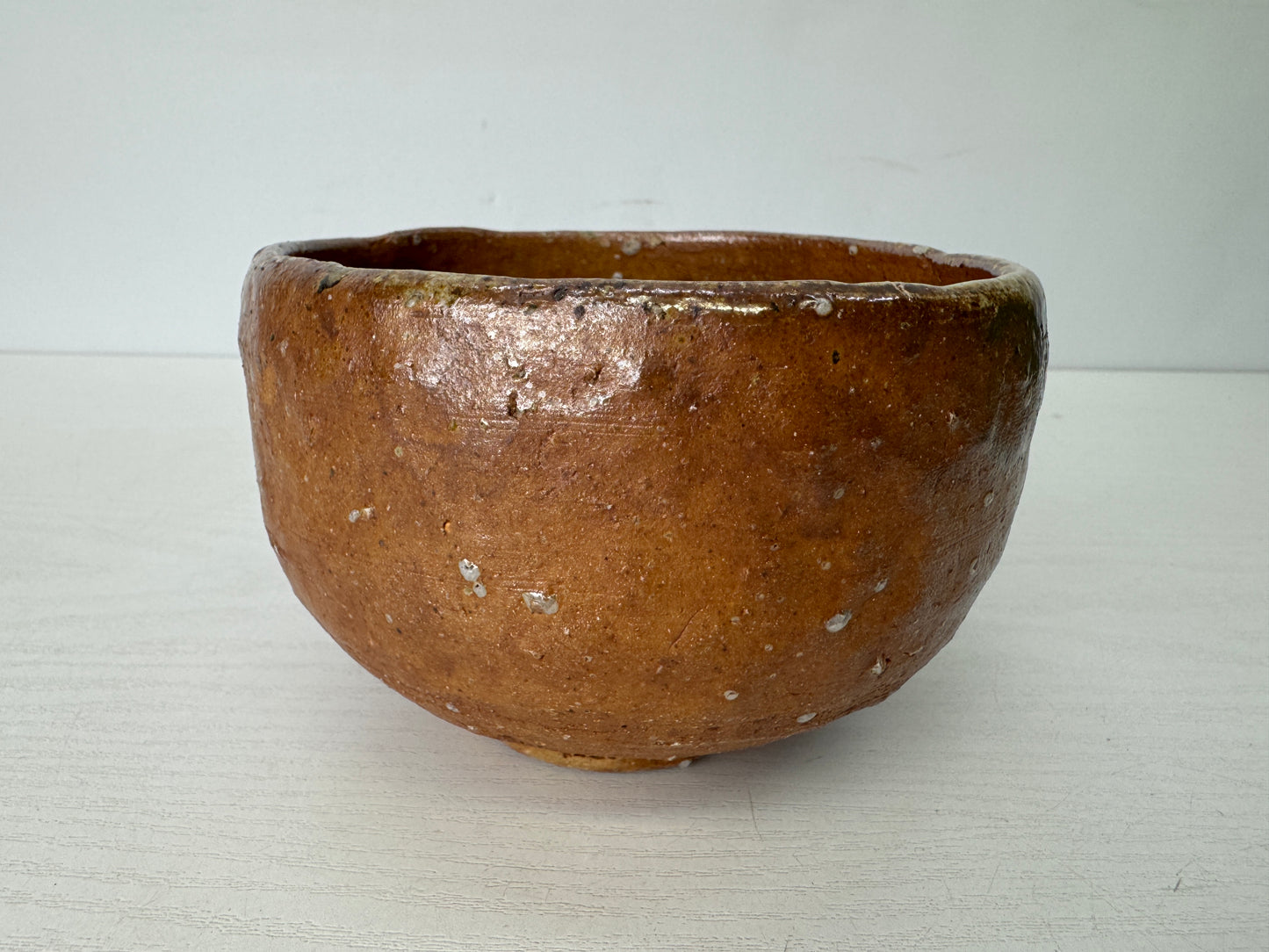 Y9735 CHAWAN Shigaraki-ware bowl signed box Japan antique tea ceremony pottery