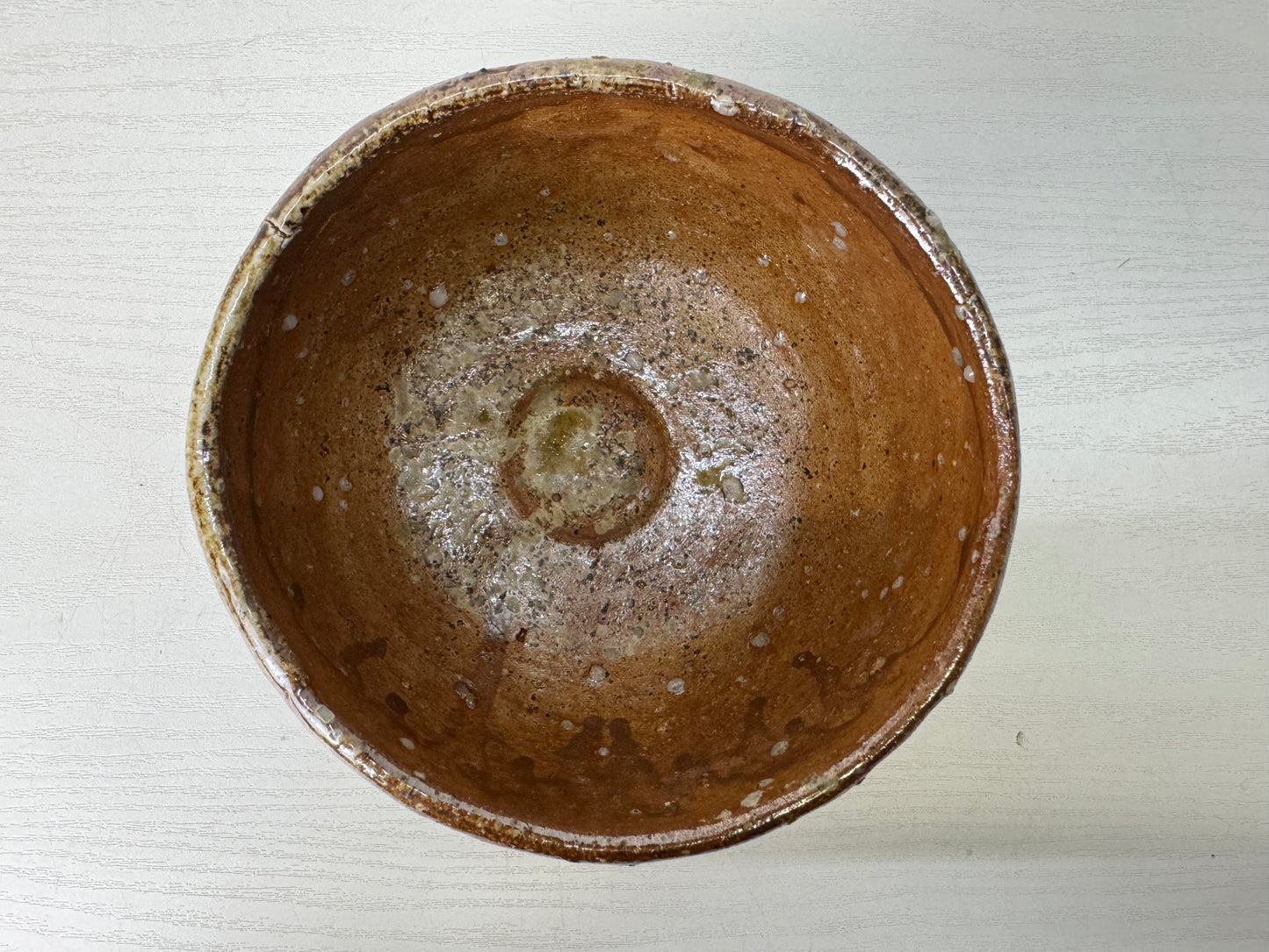 Y9735 CHAWAN Shigaraki-ware bowl signed box Japan antique tea ceremony pottery