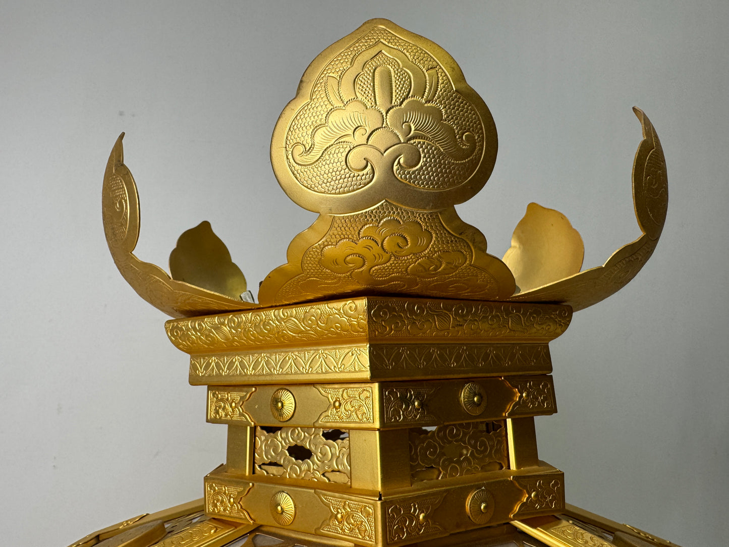 Y9736 TOUROU Hexagonal Hanging Lantern gold fittings Japan antique interior