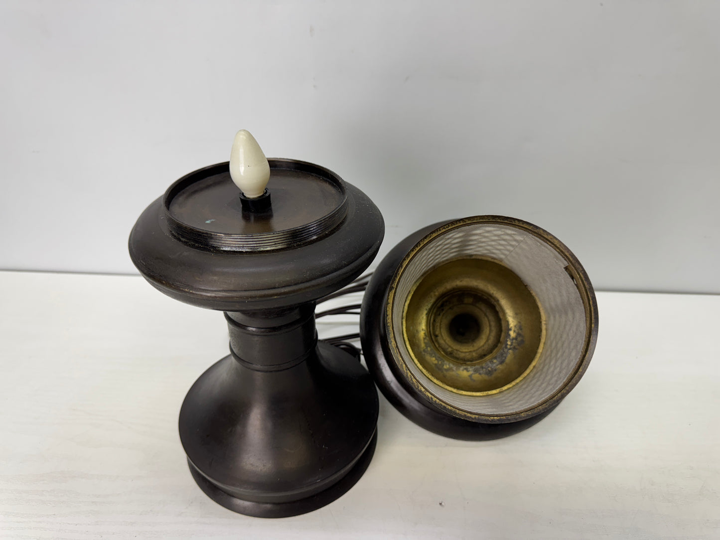 Y9737 TOUROU Lantern pair Buddhist Altar accessory Japan antique interior decor