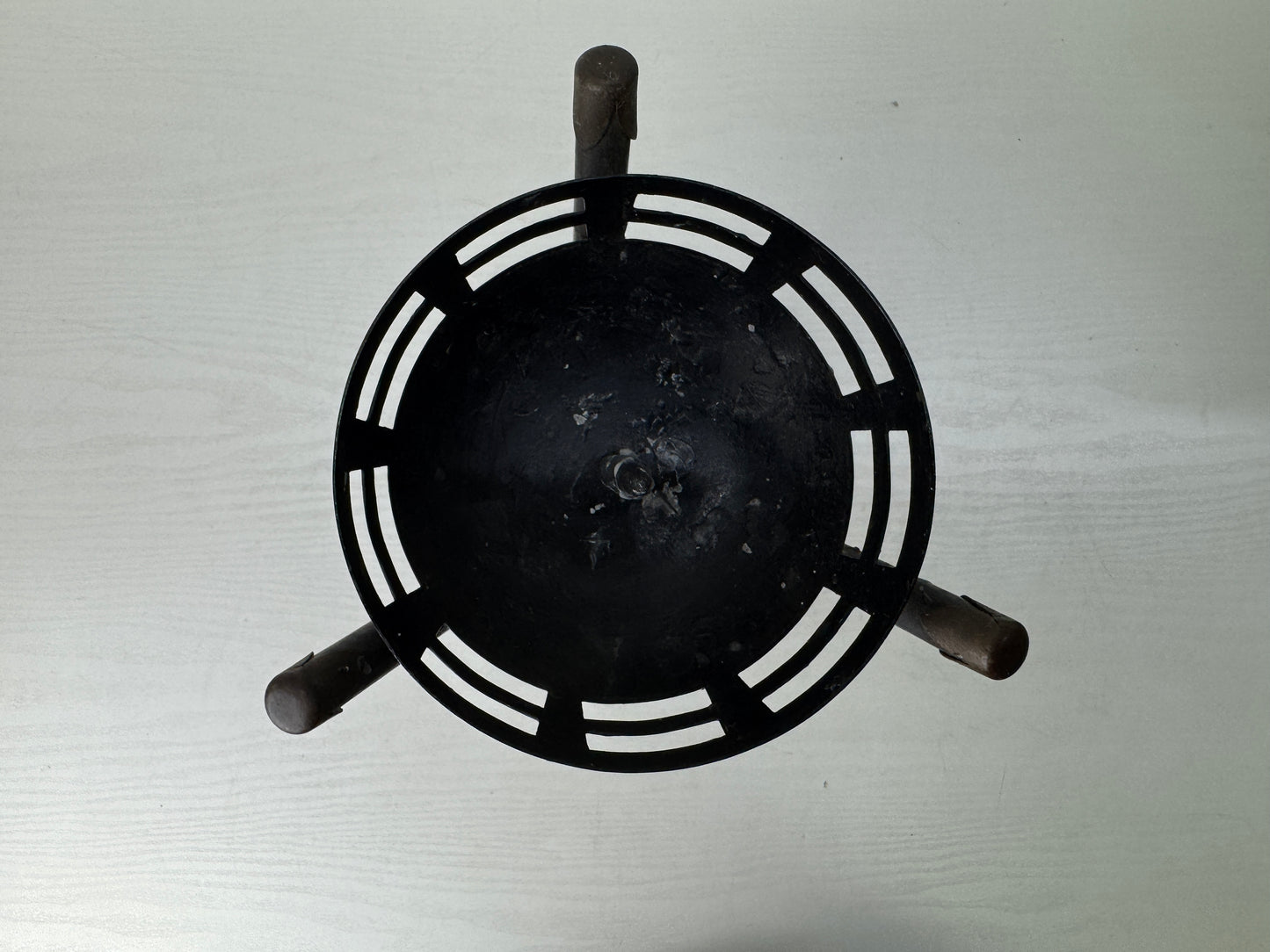 Y9738 Candle Holder metal watch fire Buddhist Shinto altar Japan antique decor