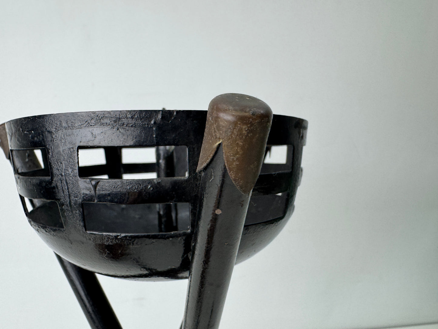 Y9738 Candle Holder metal watch fire Buddhist Shinto altar Japan antique decor