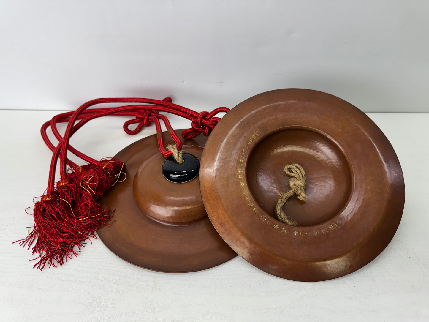 Y9740 Buddhist Altar metal Myo-bachi cymbal percussion instruments Japan antique