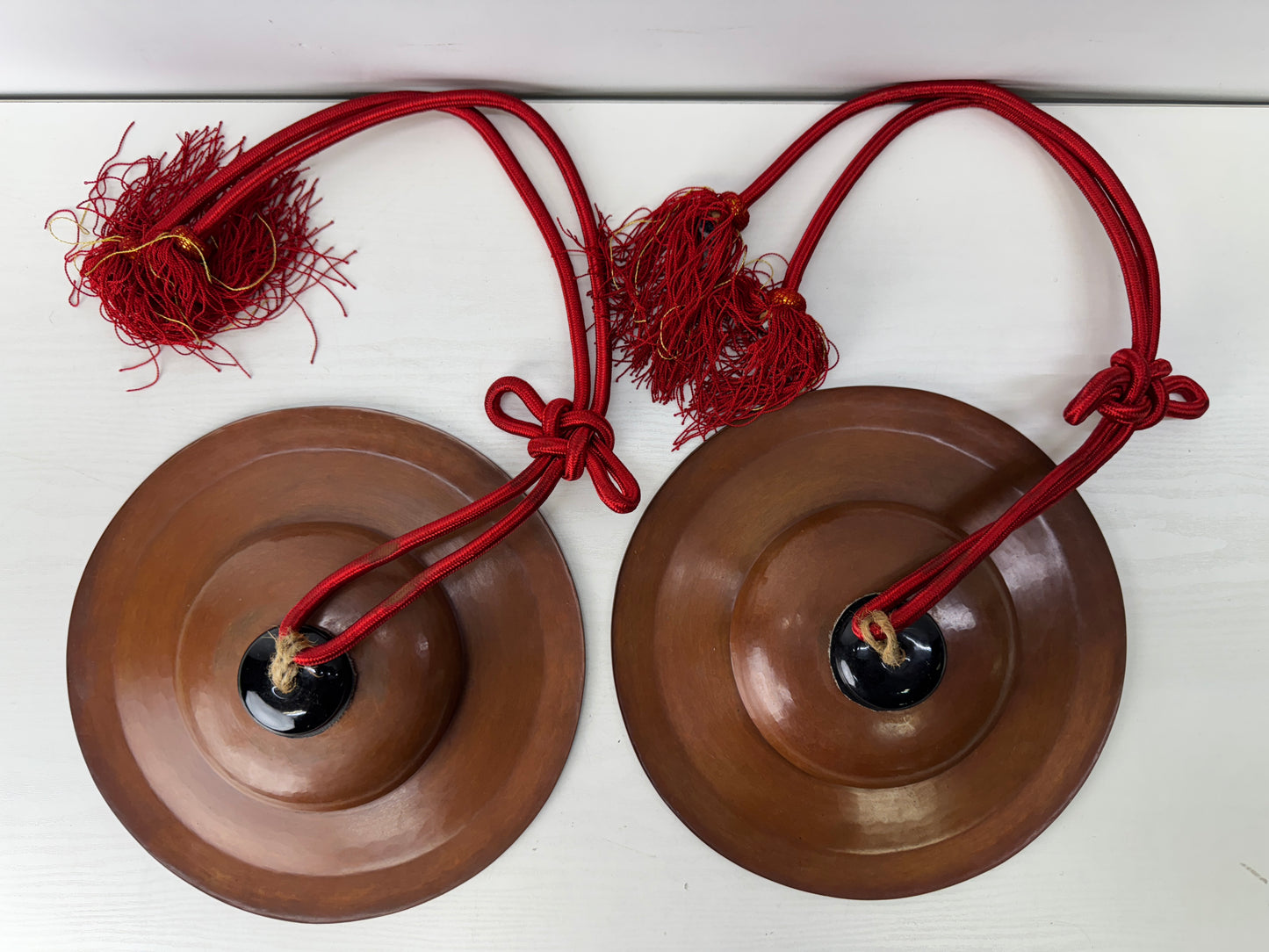 Y9740 Buddhist Altar metal Myo-bachi cymbal percussion instruments Japan antique