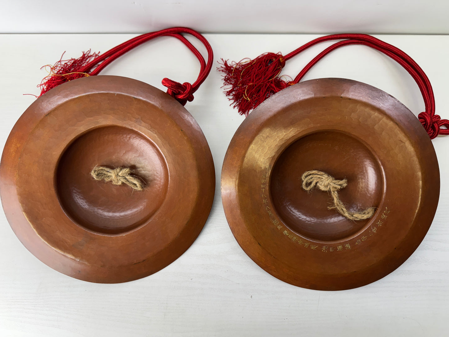 Y9740 Buddhist Altar metal Myo-bachi cymbal percussion instruments Japan antique