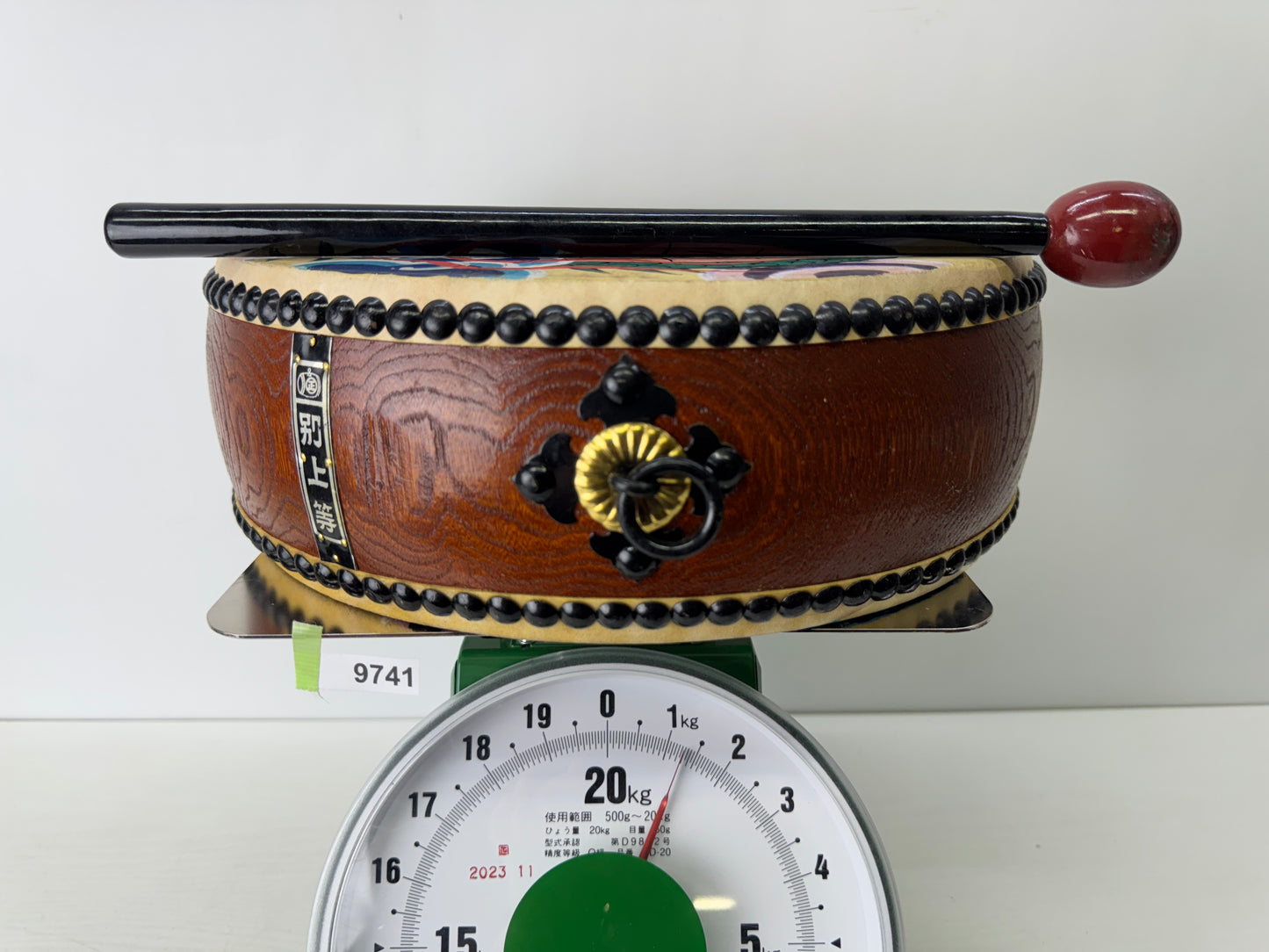 Y9741 TAIKO Drum Dragon design Drumsticks Japan antique musical instrument music