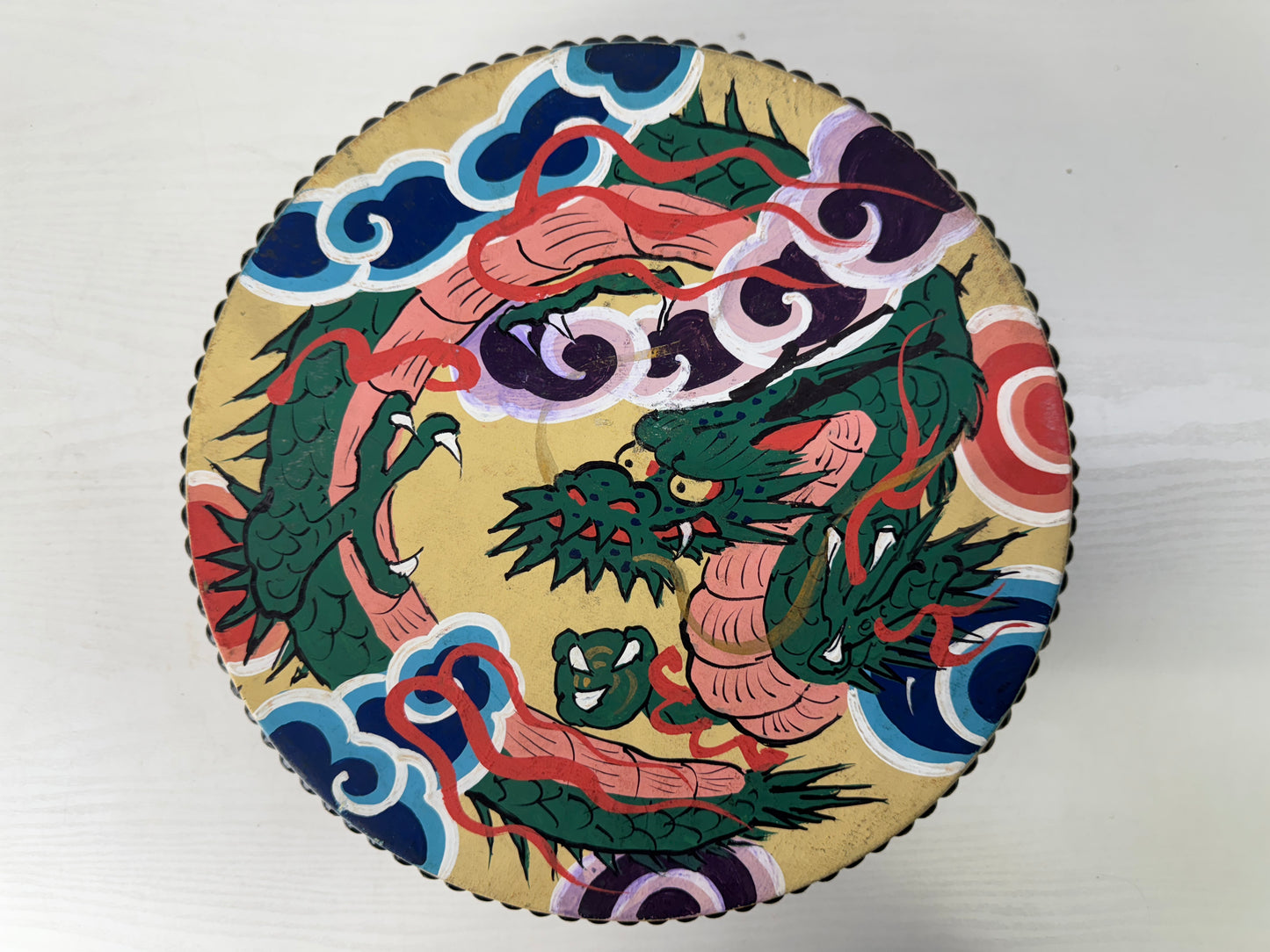 Y9741 TAIKO Drum Dragon design Drumsticks Japan antique musical instrument music