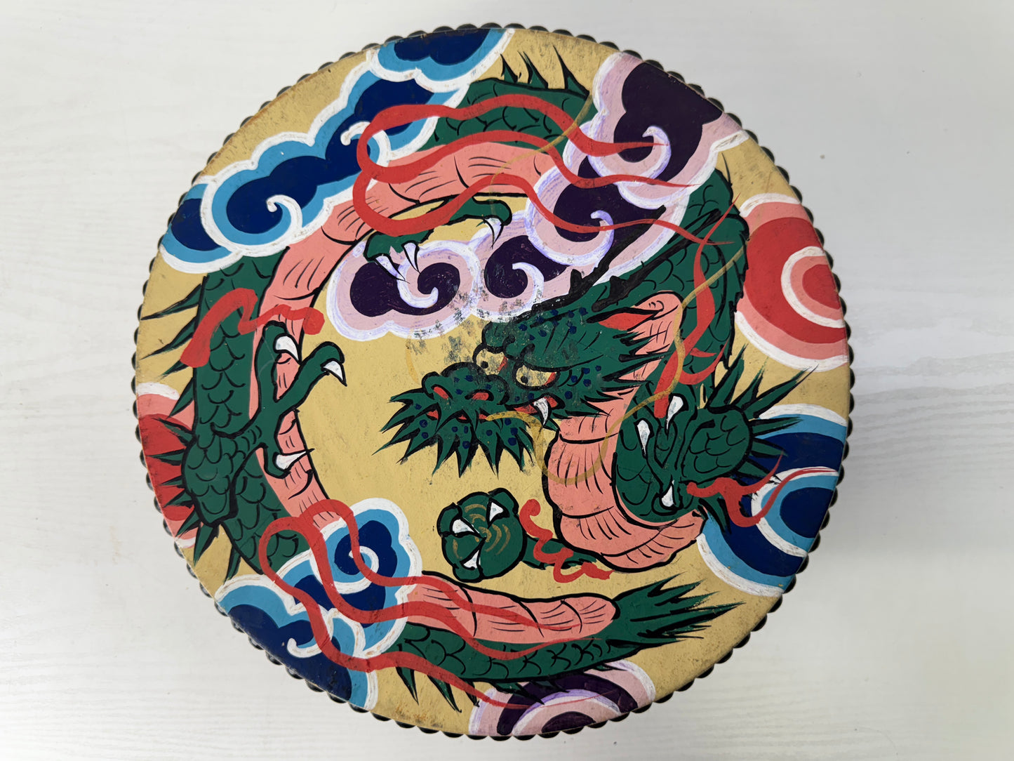 Y9741 TAIKO Drum Dragon design Drumsticks Japan antique musical instrument music