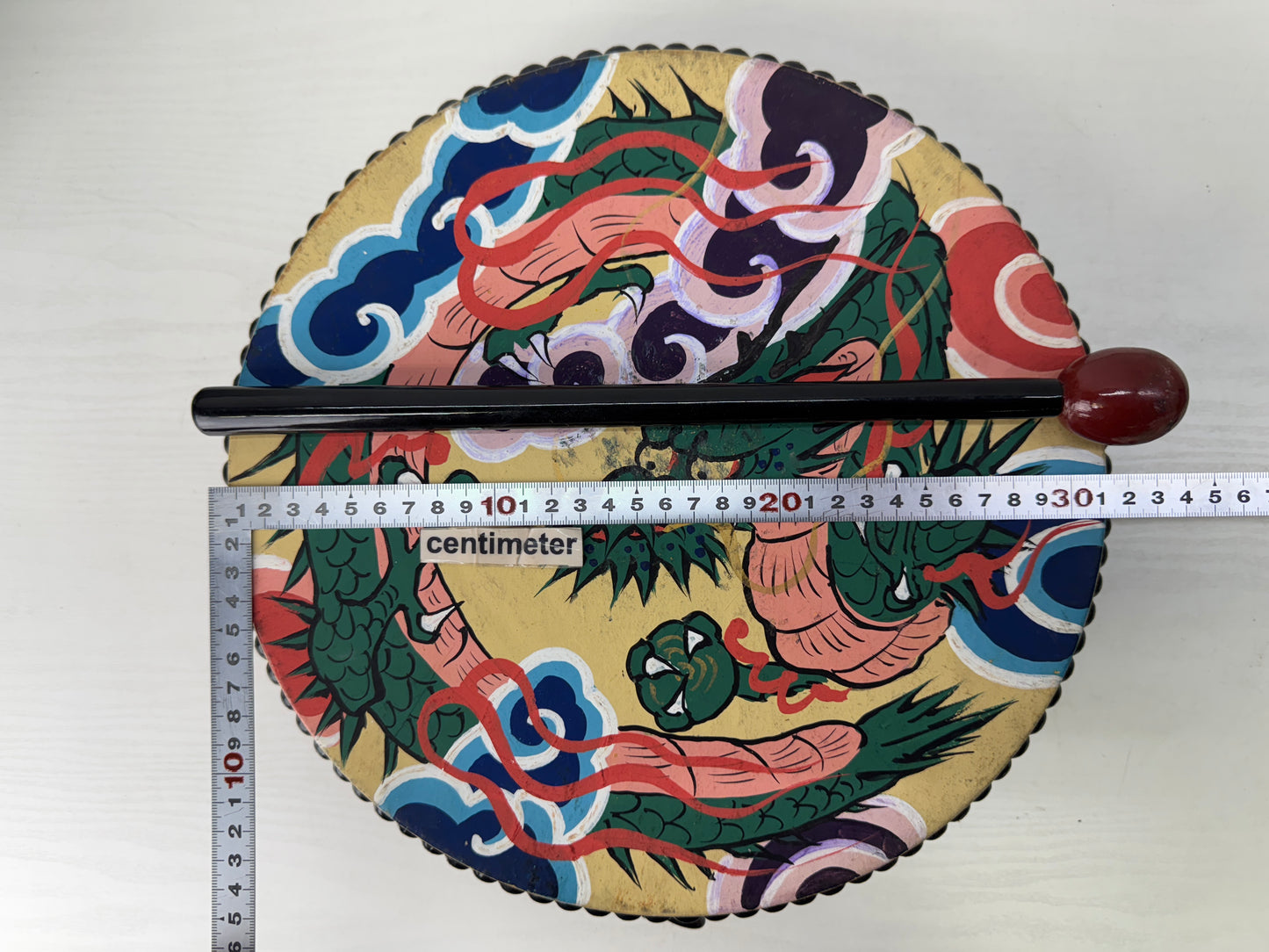 Y9741 TAIKO Drum Dragon design Drumsticks Japan antique musical instrument music