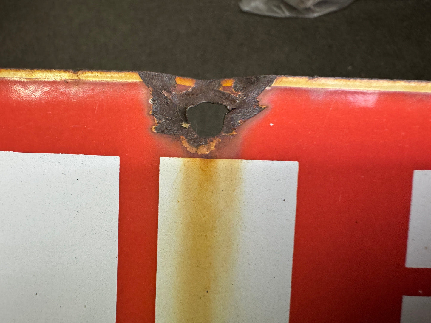 Y9747 SIGNBOARD Enamel sign Honey Showa retro Japan antique wall decor interior