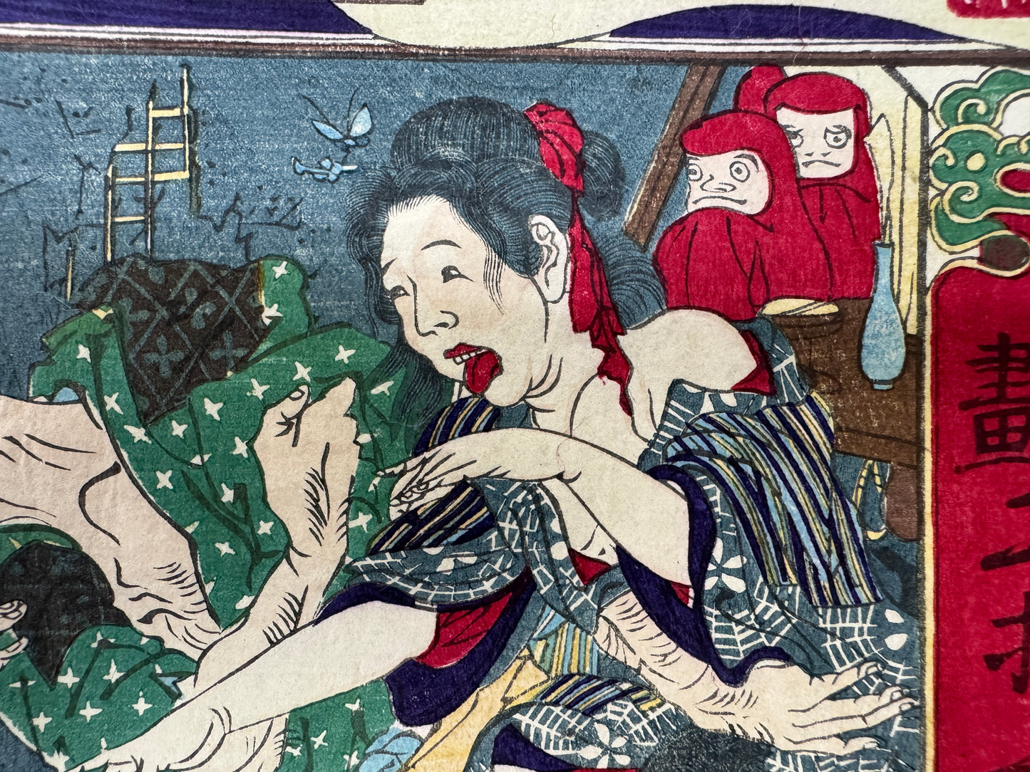 Y9753 WOODBLOCK PRINT Kawanabe Kyosai single piece Japan Ukiyoe antique art