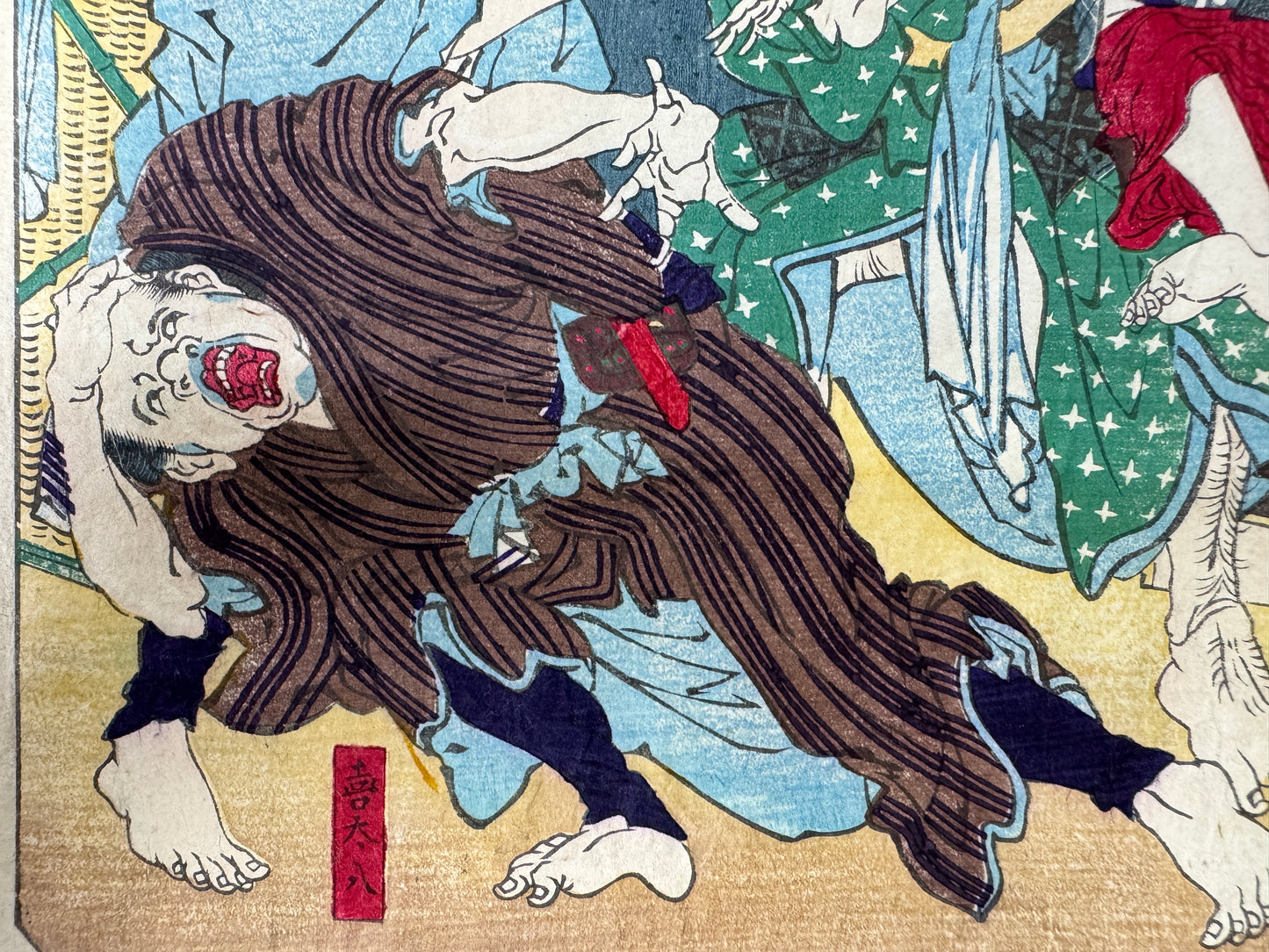 Y9753 WOODBLOCK PRINT Kawanabe Kyosai single piece Japan Ukiyoe antique art