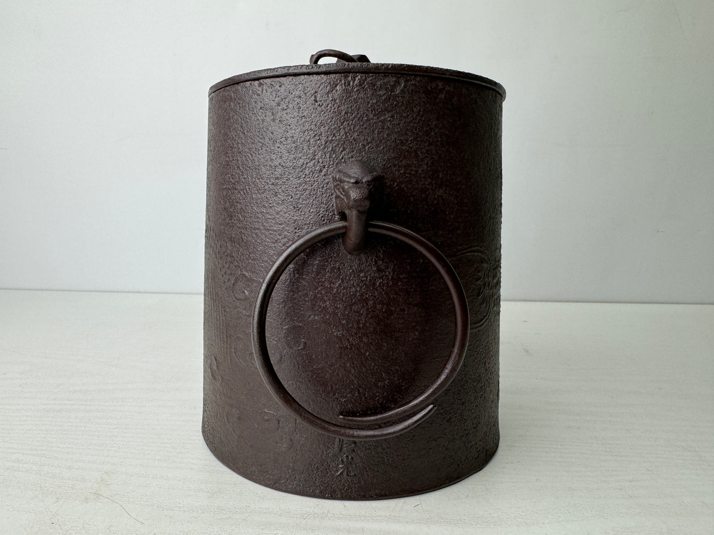 Y9754 CHAGAMA Iron kettle teapot Unryu signed box Japan antique tea ceremony