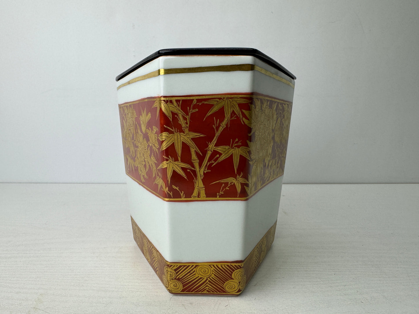 Y9755 MIZUSASHI Kyo-ware water jar signed box Japan antique tea ceremony pot