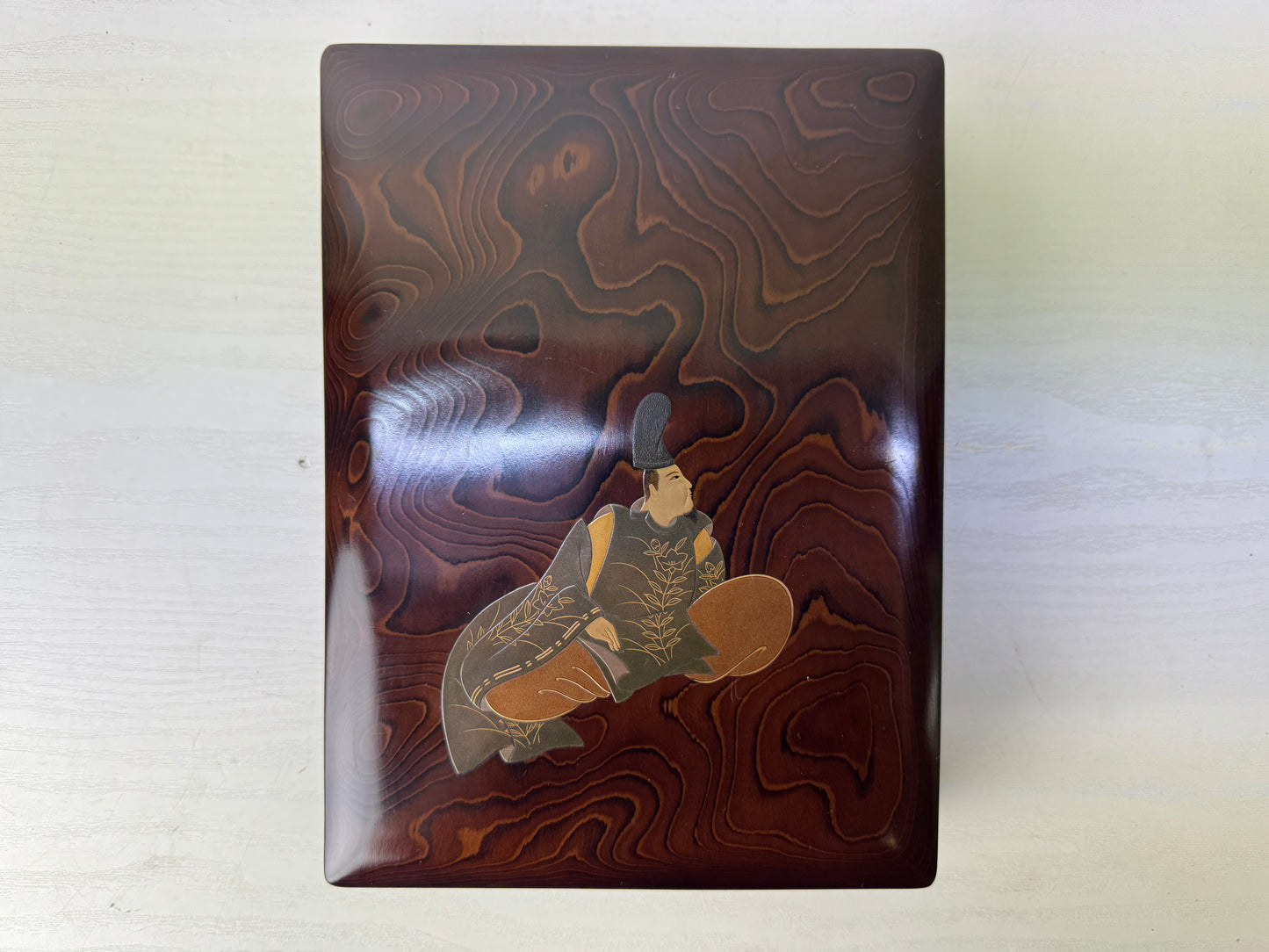 Y9756 BOX Makie suzuri inkstone container case signed stationery Japan antique