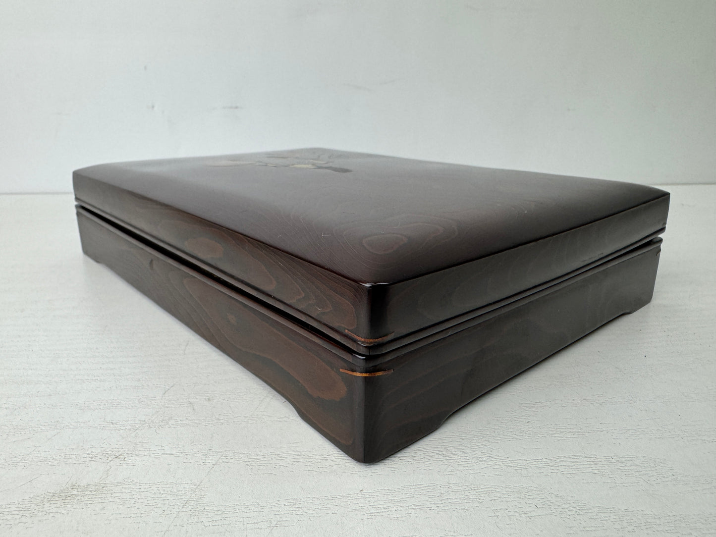 Y9756 BOX Makie suzuri inkstone container case signed stationery Japan antique