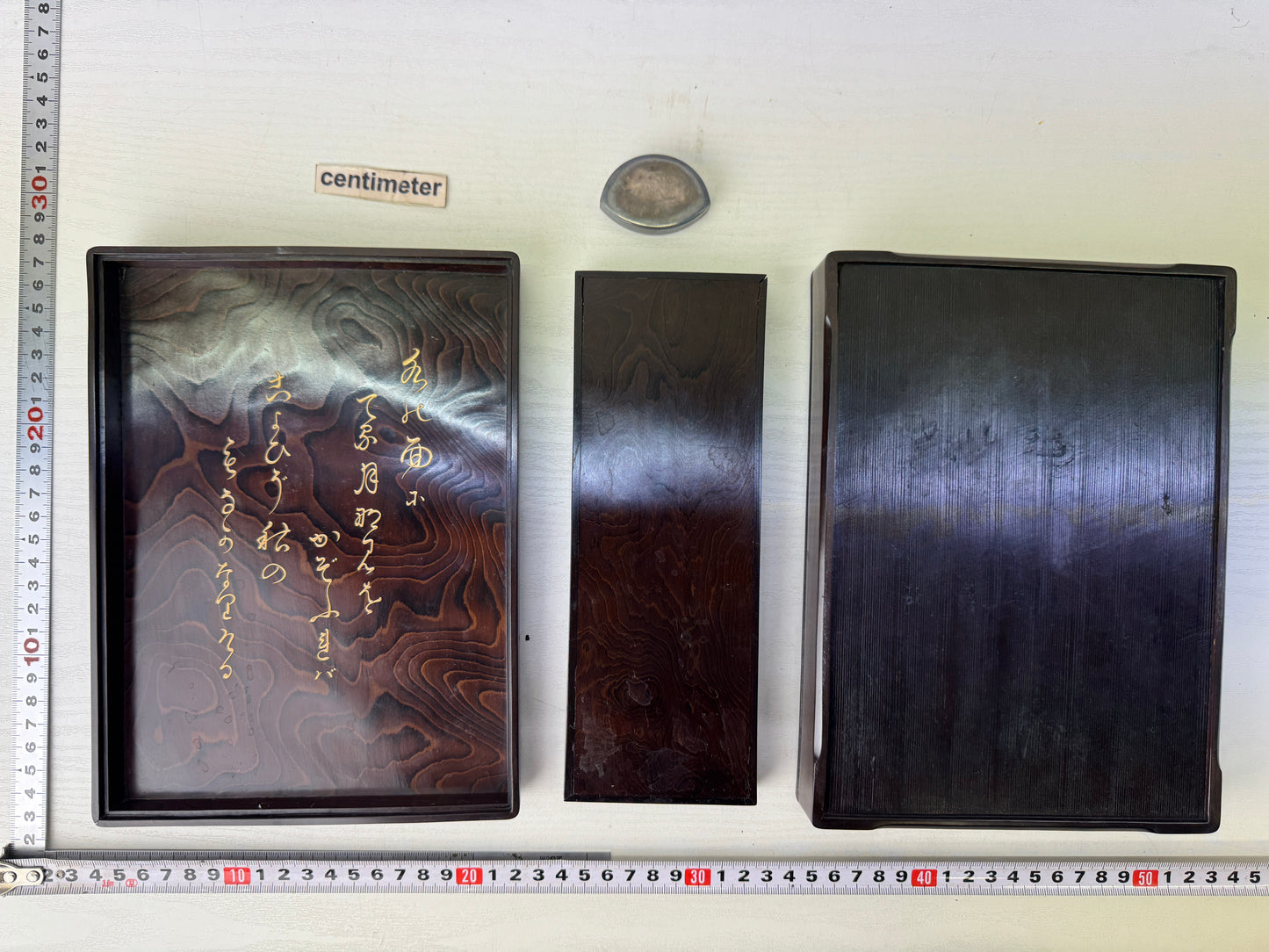 Y9756 BOX Makie suzuri inkstone container case signed stationery Japan antique