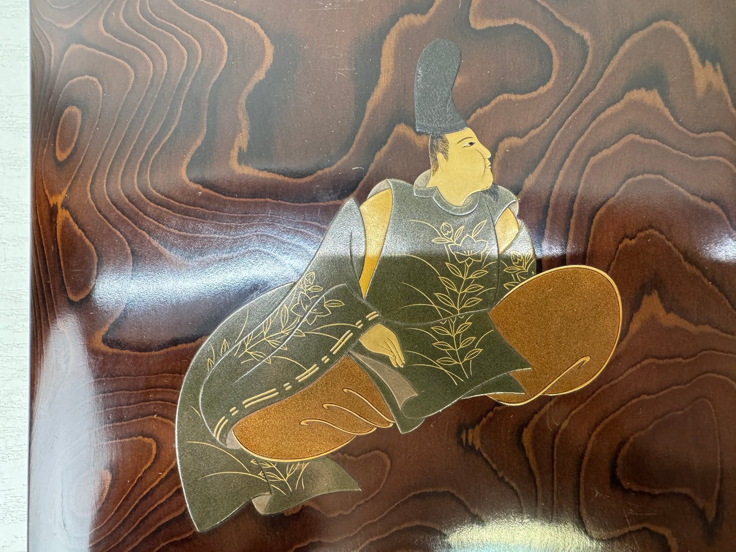 Y9756 BOX Makie suzuri inkstone container case signed stationery Japan antique