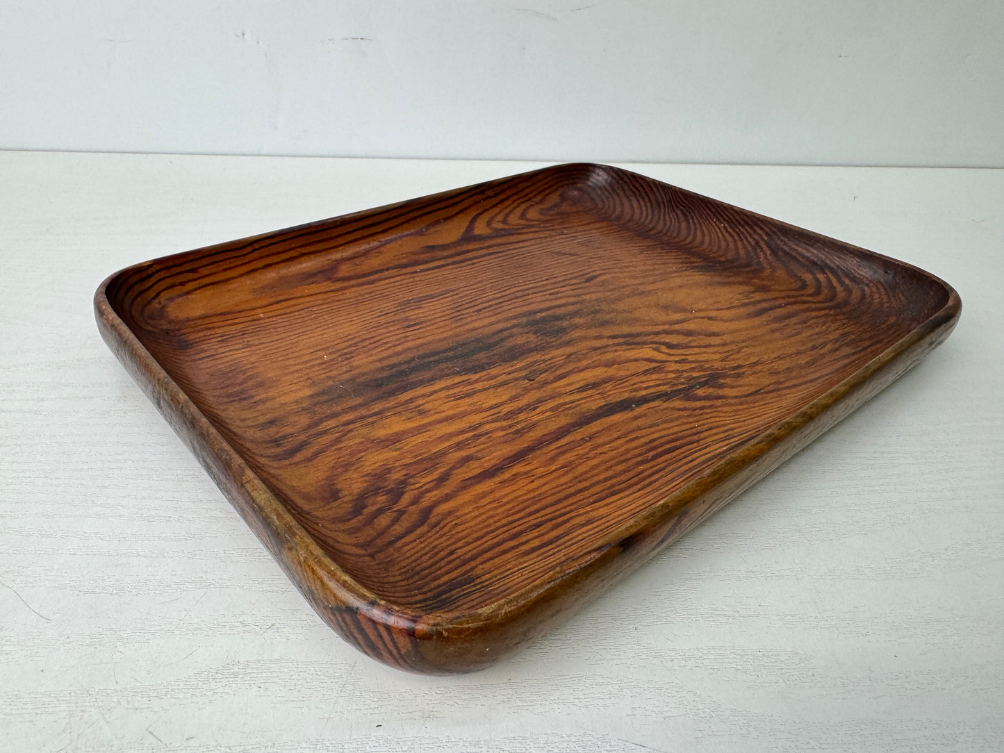Y9757 TRAY Pine wood rectangular wooden Obon Ozen Japan antique kitchen table