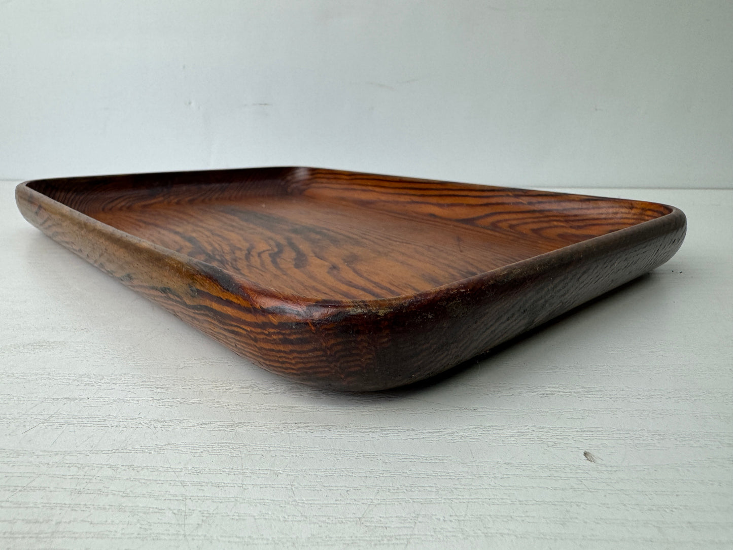 Y9757 TRAY Pine wood rectangular wooden Obon Ozen Japan antique kitchen table