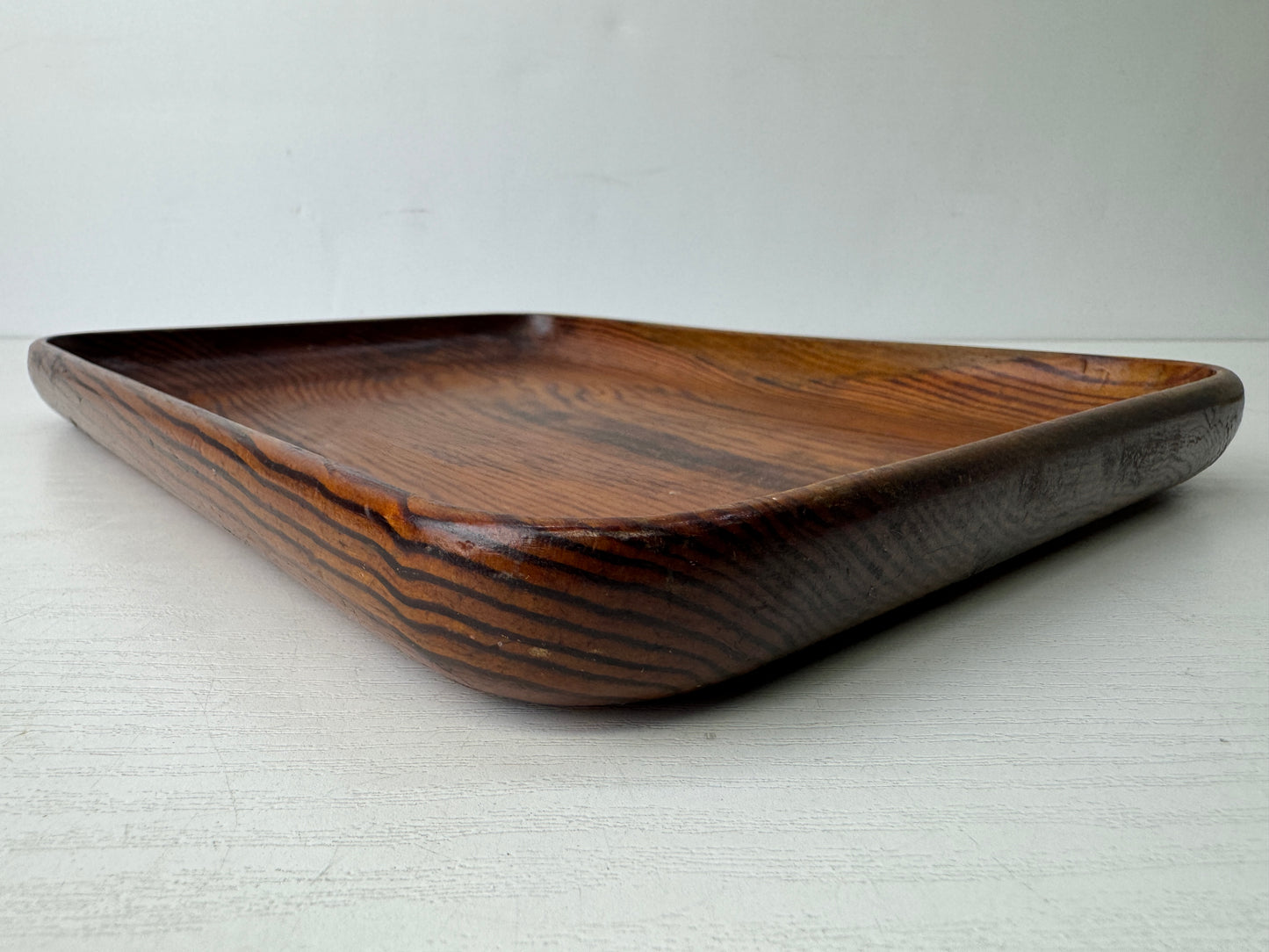 Y9757 TRAY Pine wood rectangular wooden Obon Ozen Japan antique kitchen table