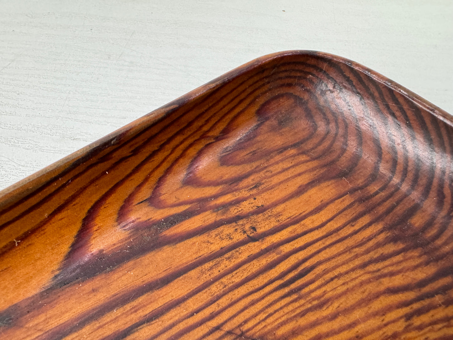 Y9757 TRAY Pine wood rectangular wooden Obon Ozen Japan antique kitchen table