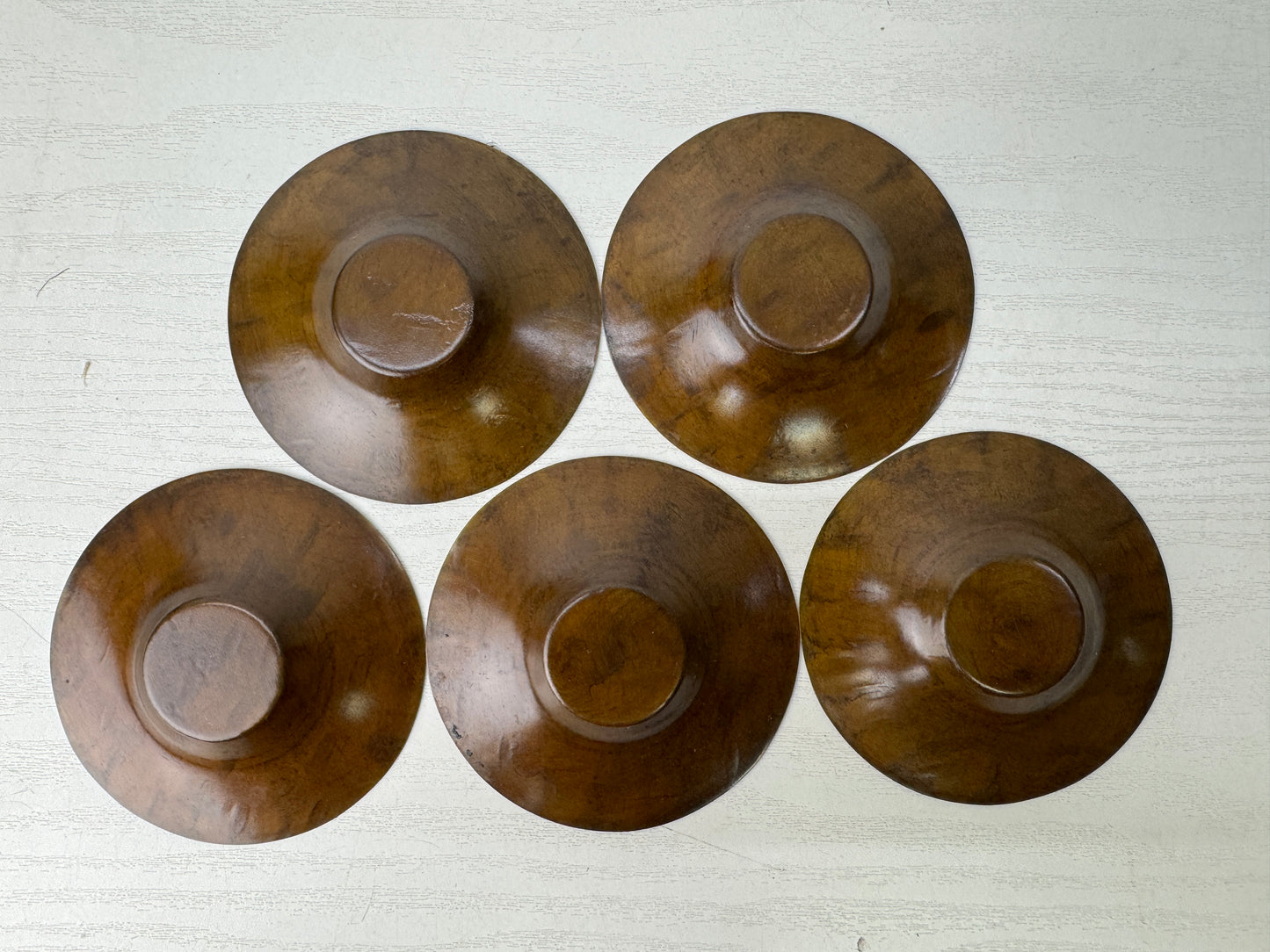 Y9759 DISH Copper Chataku coaster set of 5 box Japan antique tableware kitchen