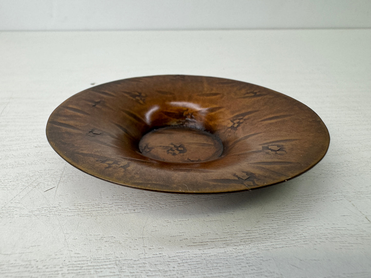 Y9759 DISH Copper Chataku coaster set of 5 box Japan antique tableware kitchen