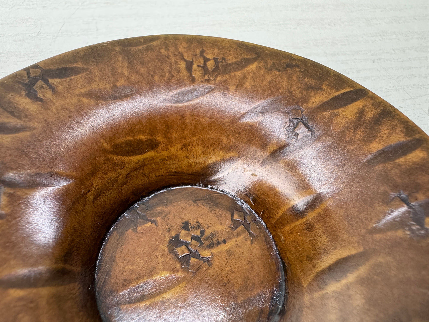 Y9759 DISH Copper Chataku coaster set of 5 box Japan antique tableware kitchen