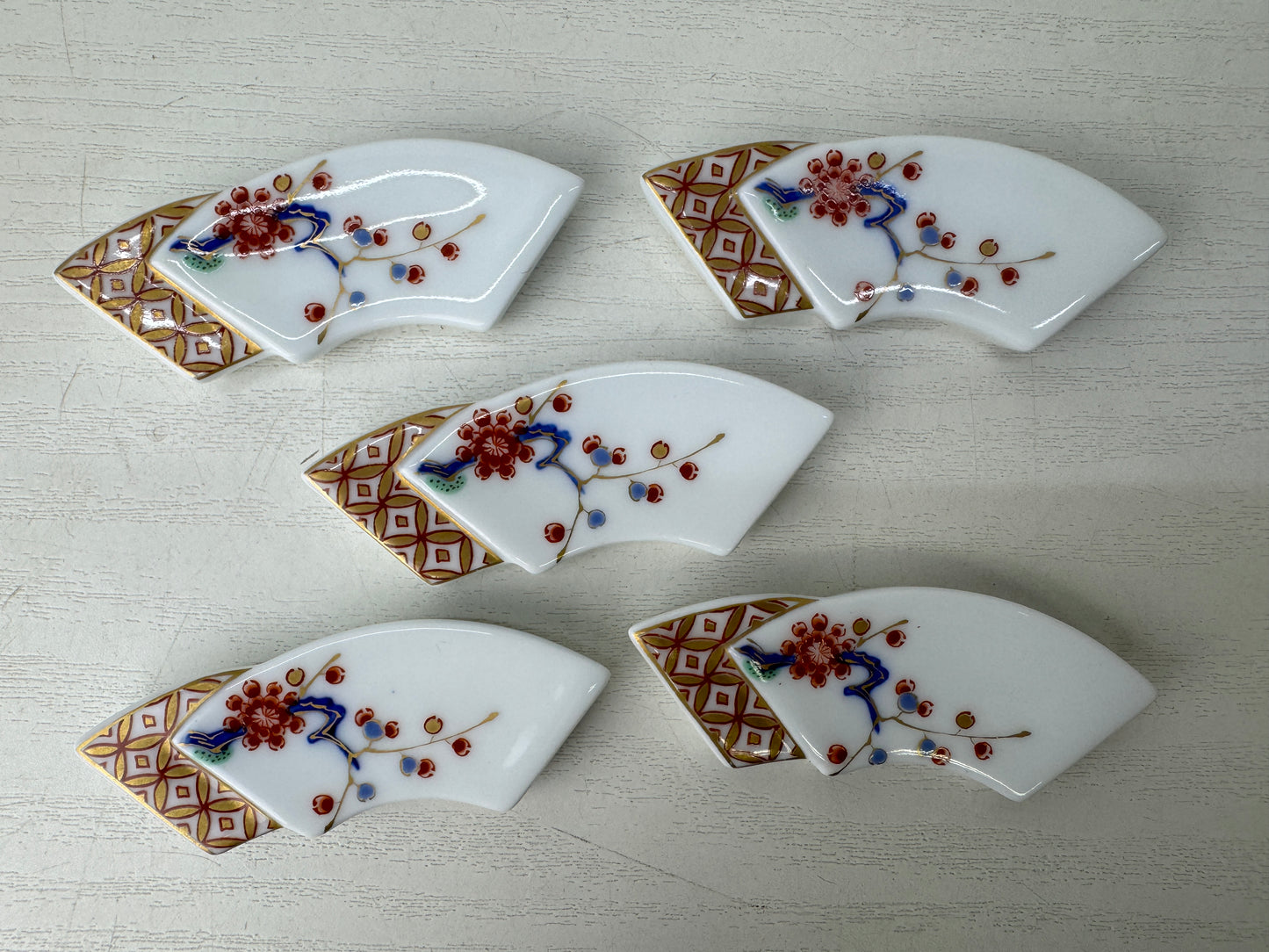 Y9760 OKIMONO Arita-ware Chopstick rest signed box Japan antique collectible