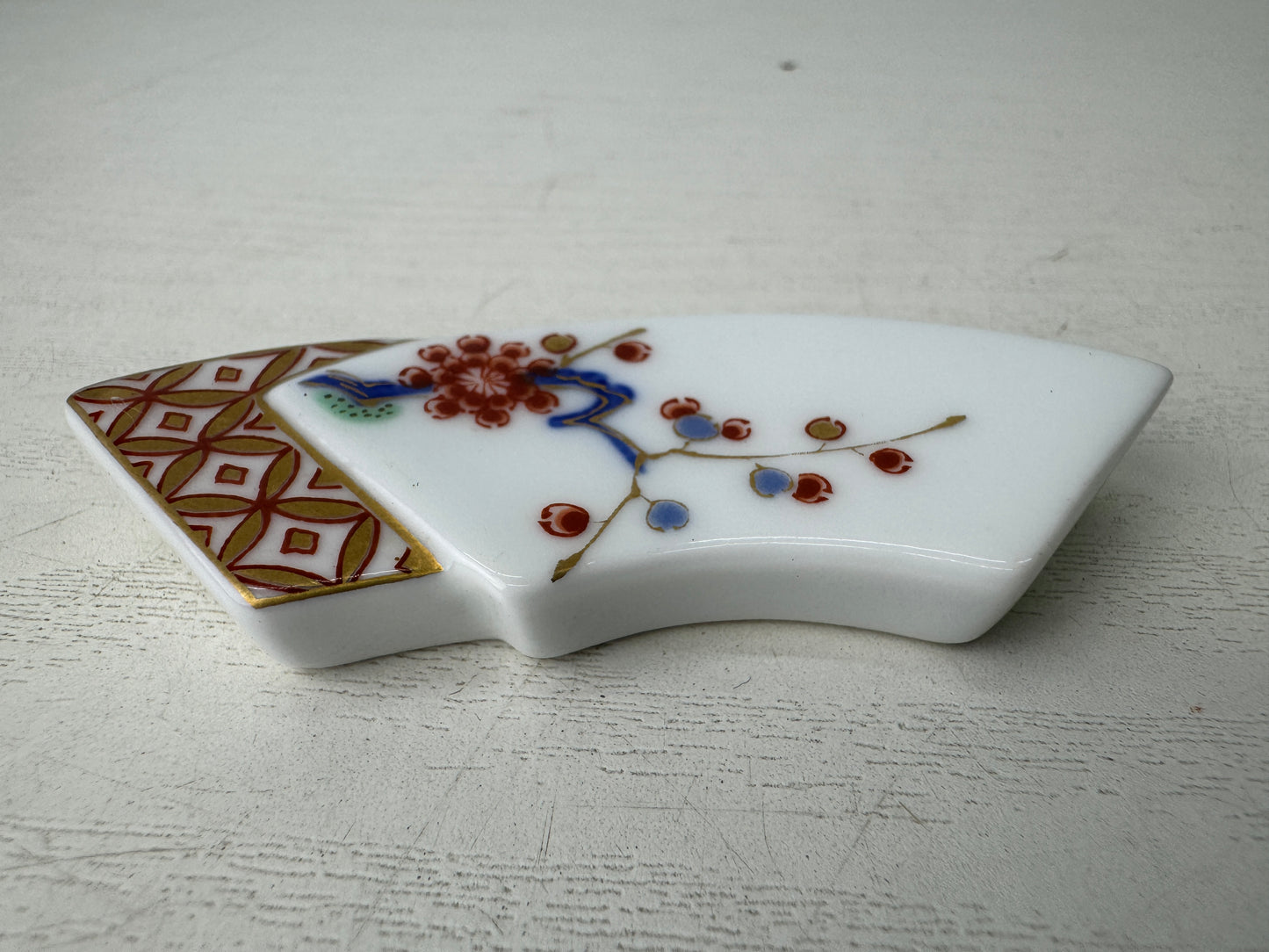 Y9760 OKIMONO Arita-ware Chopstick rest signed box Japan antique collectible