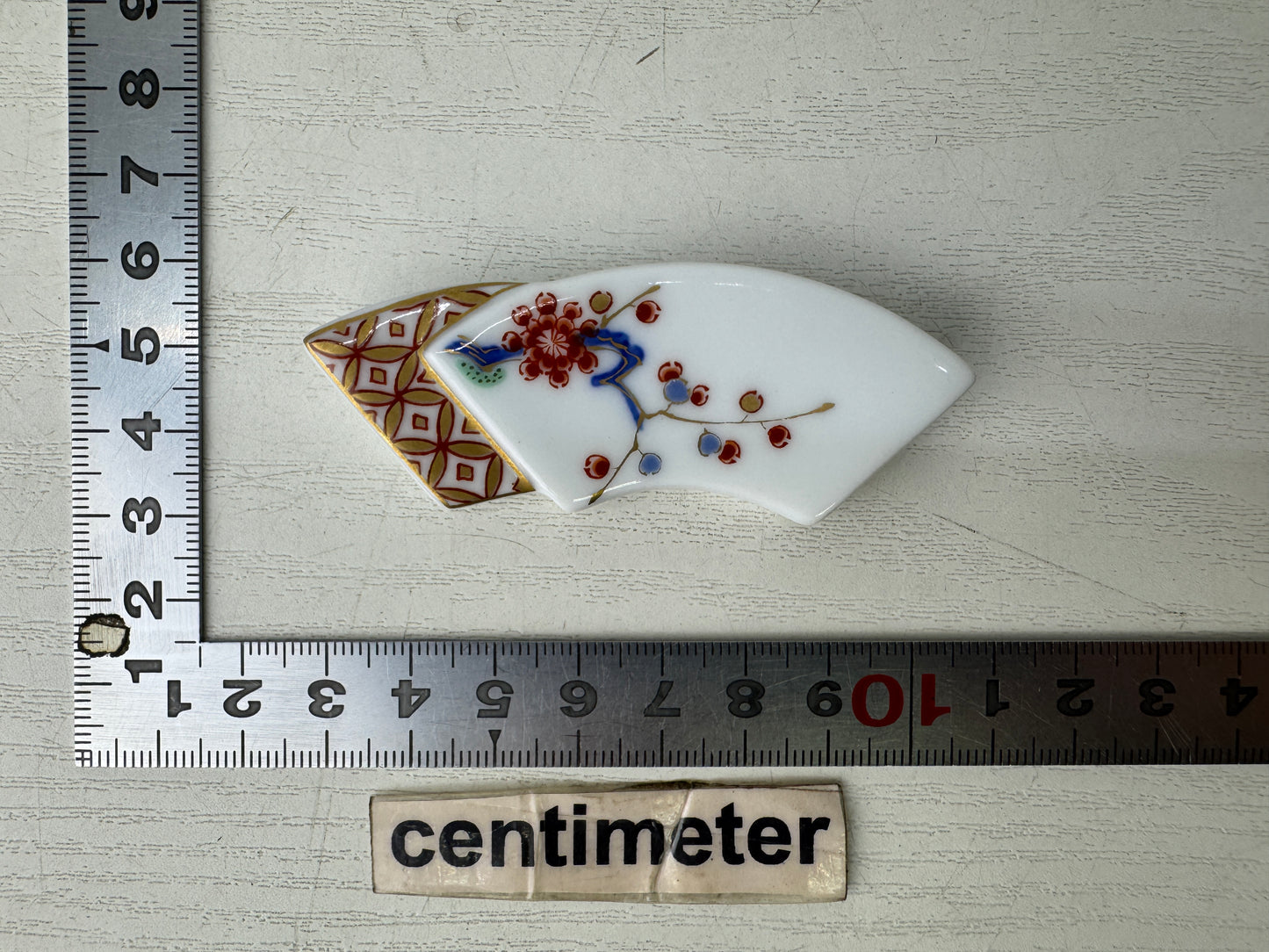 Y9760 OKIMONO Arita-ware Chopstick rest signed box Japan antique collectible